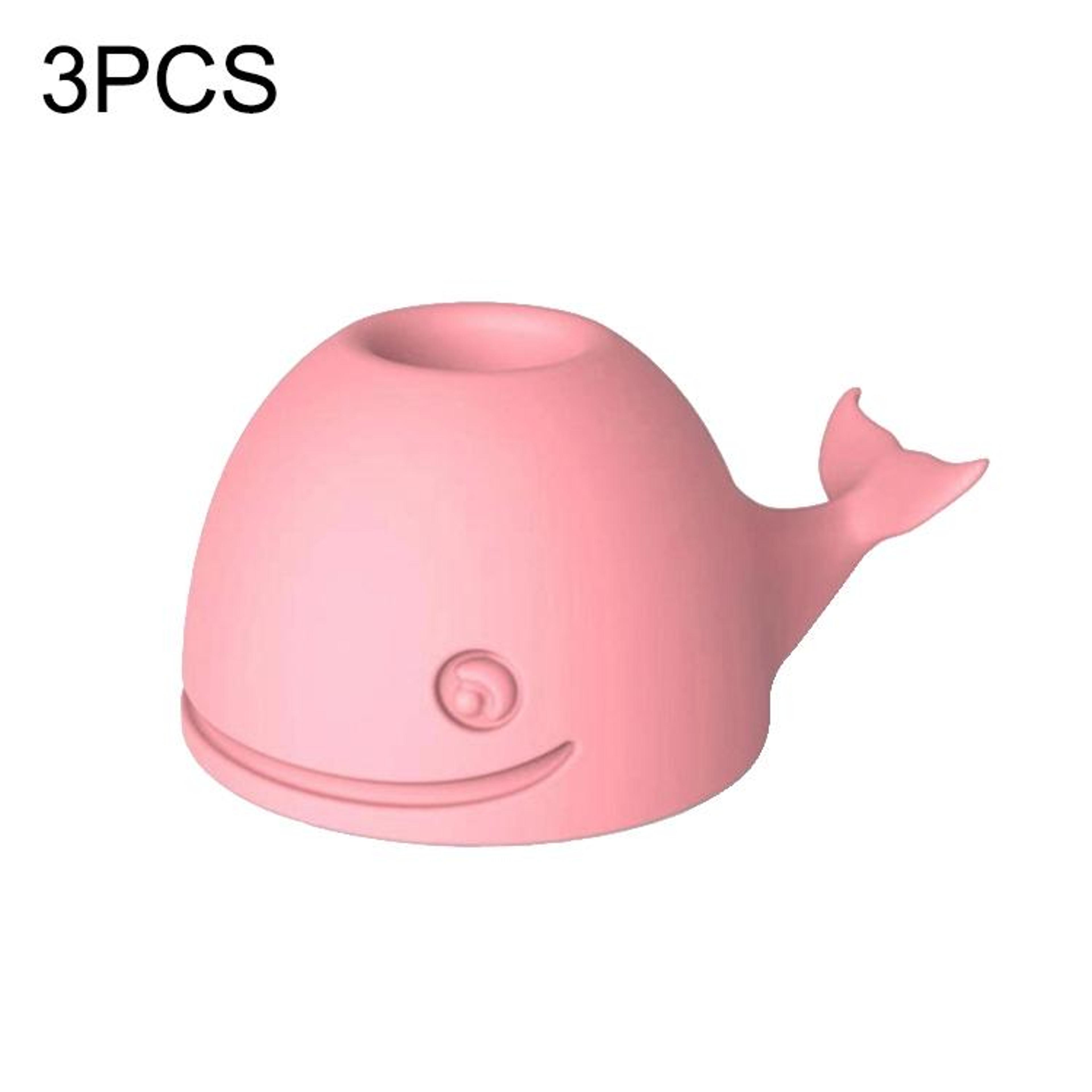 Silicone Whale Toothbrush Holder Set Cute Bathroom Organizer Pen Stand 2