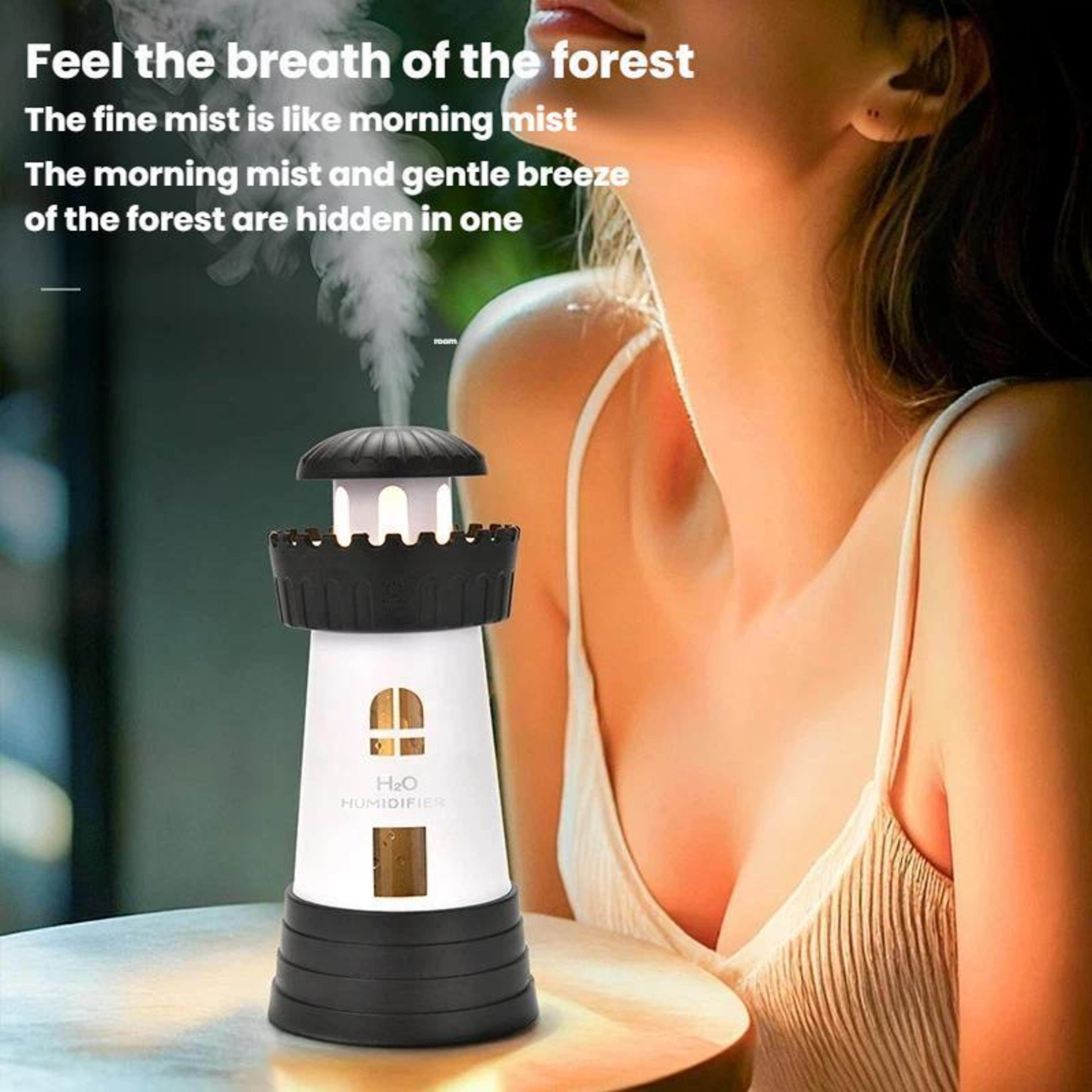 Lighthouse Mini USB Humidifier 290ml Quiet Aroma Diffuser For Home  Office 2