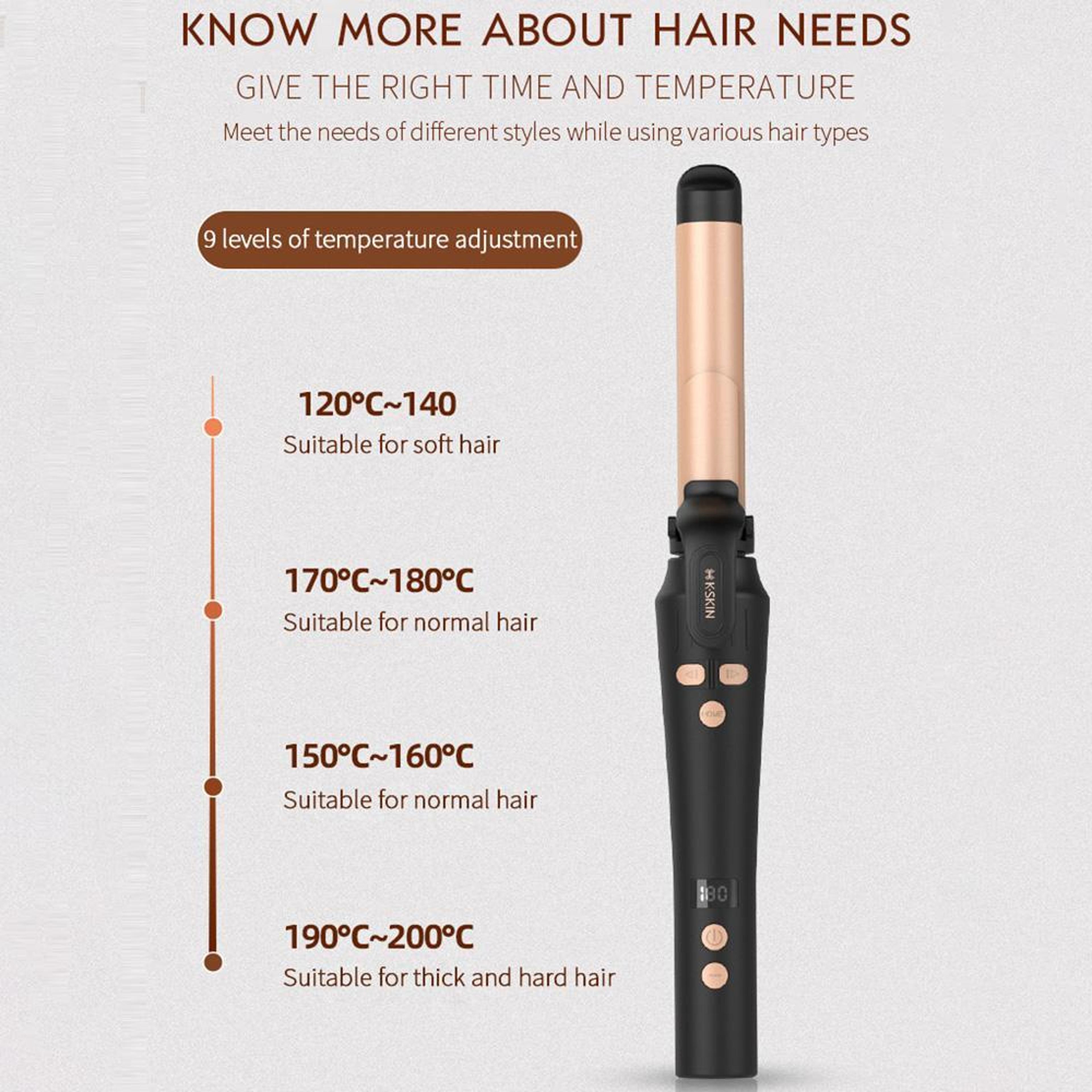 Automatic Hair Curler With Rapid Heating  5 Temperature Settings For Effortless Salon Waves 5
