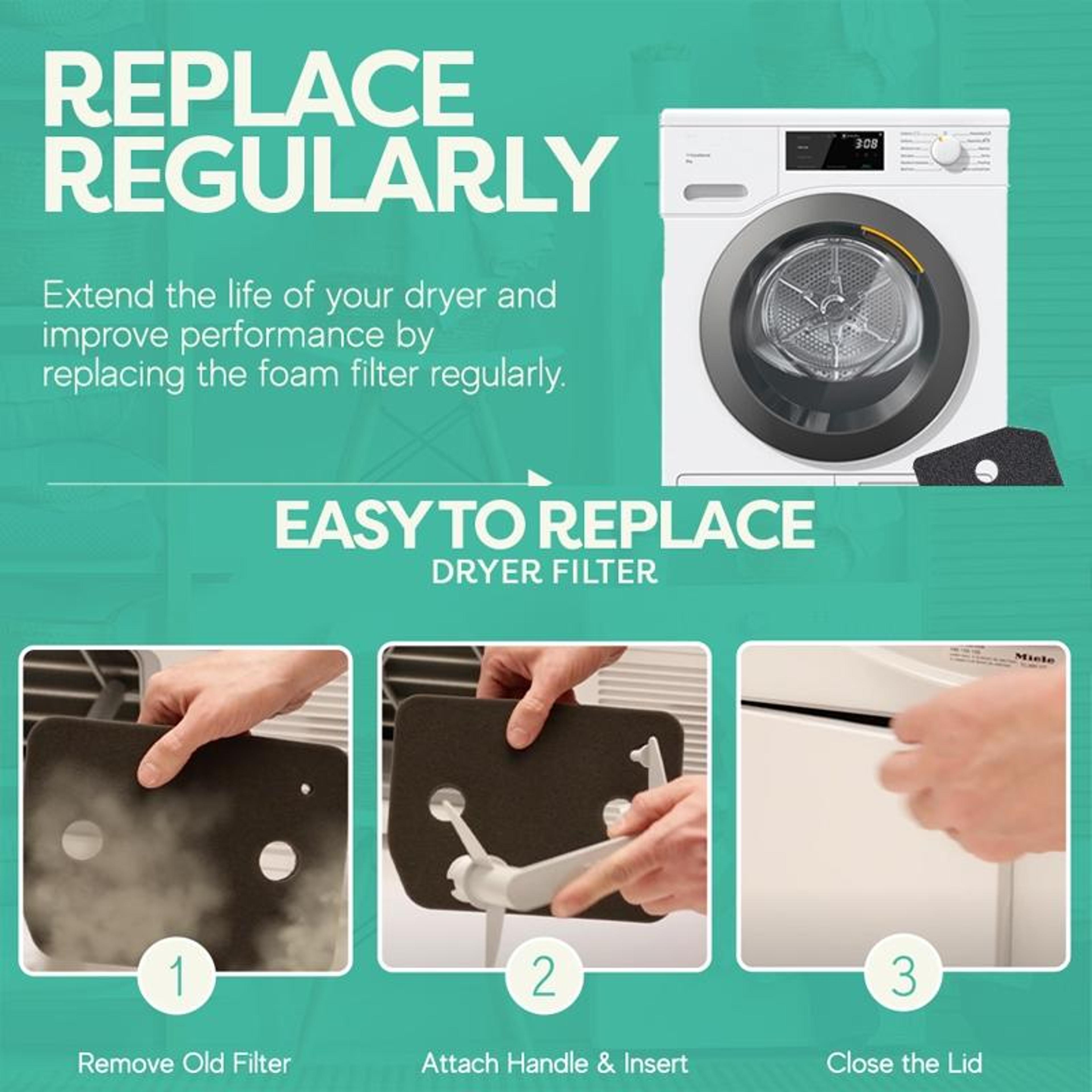 T1 Dryer Filter Replacement Sponge Reusable Heat Pump Dryer Filter 3