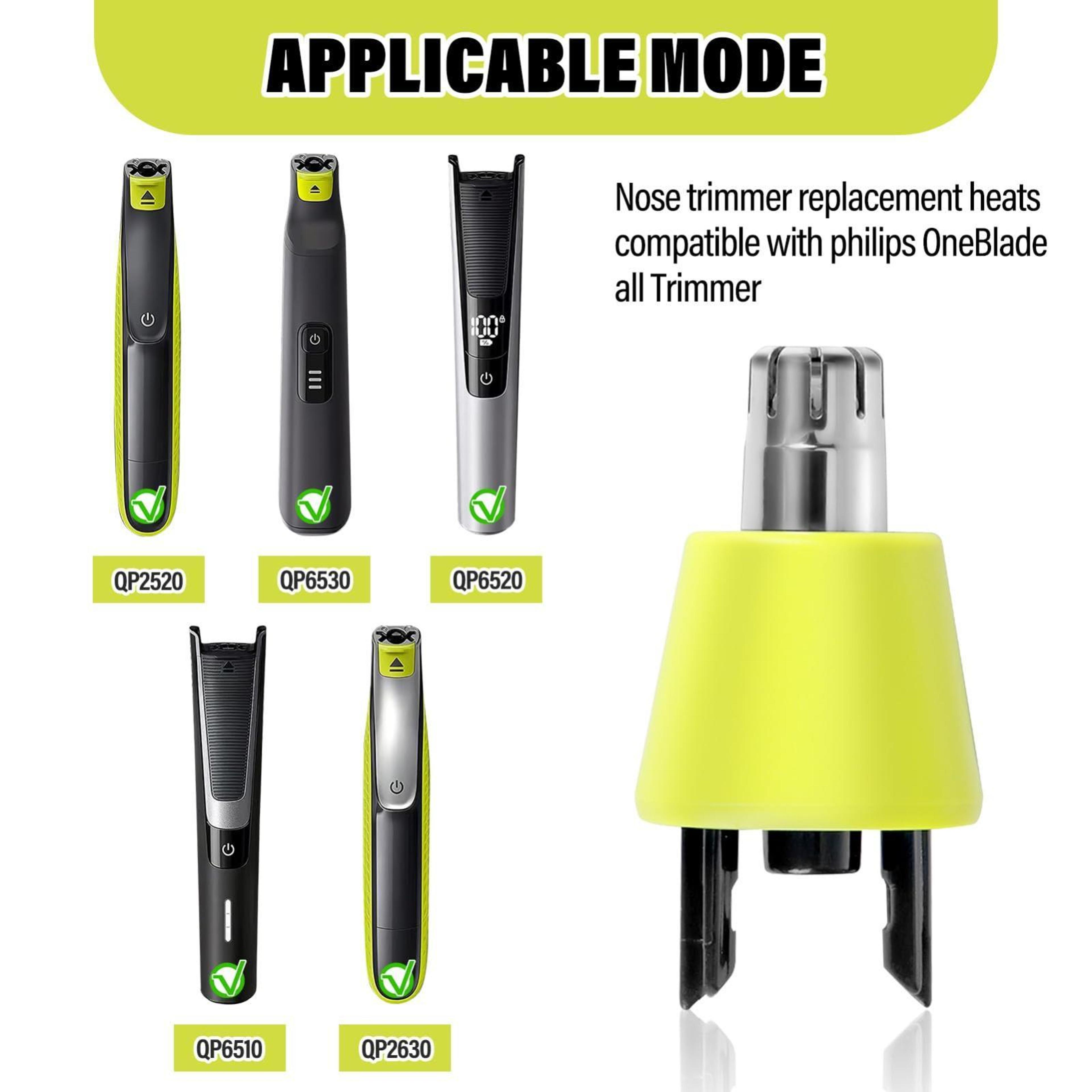 OneBlade Replacement Blade Head Nose Hair Trimmer Stainless Steel Washable 2