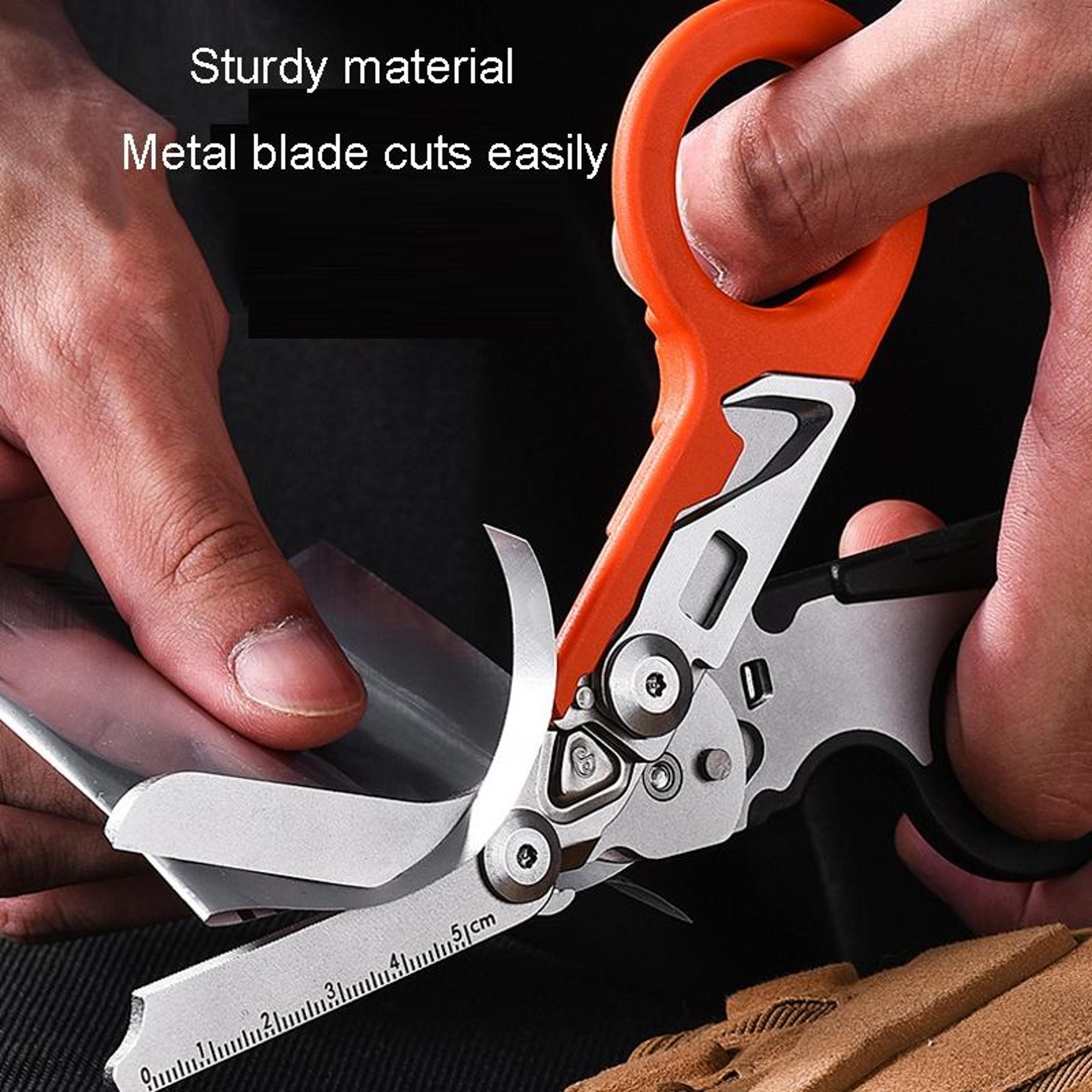 4 In 1 Emergency Rescue Scissors Multifunctional First Aid Scissors With Seatbelt Cutter  Window Br 5