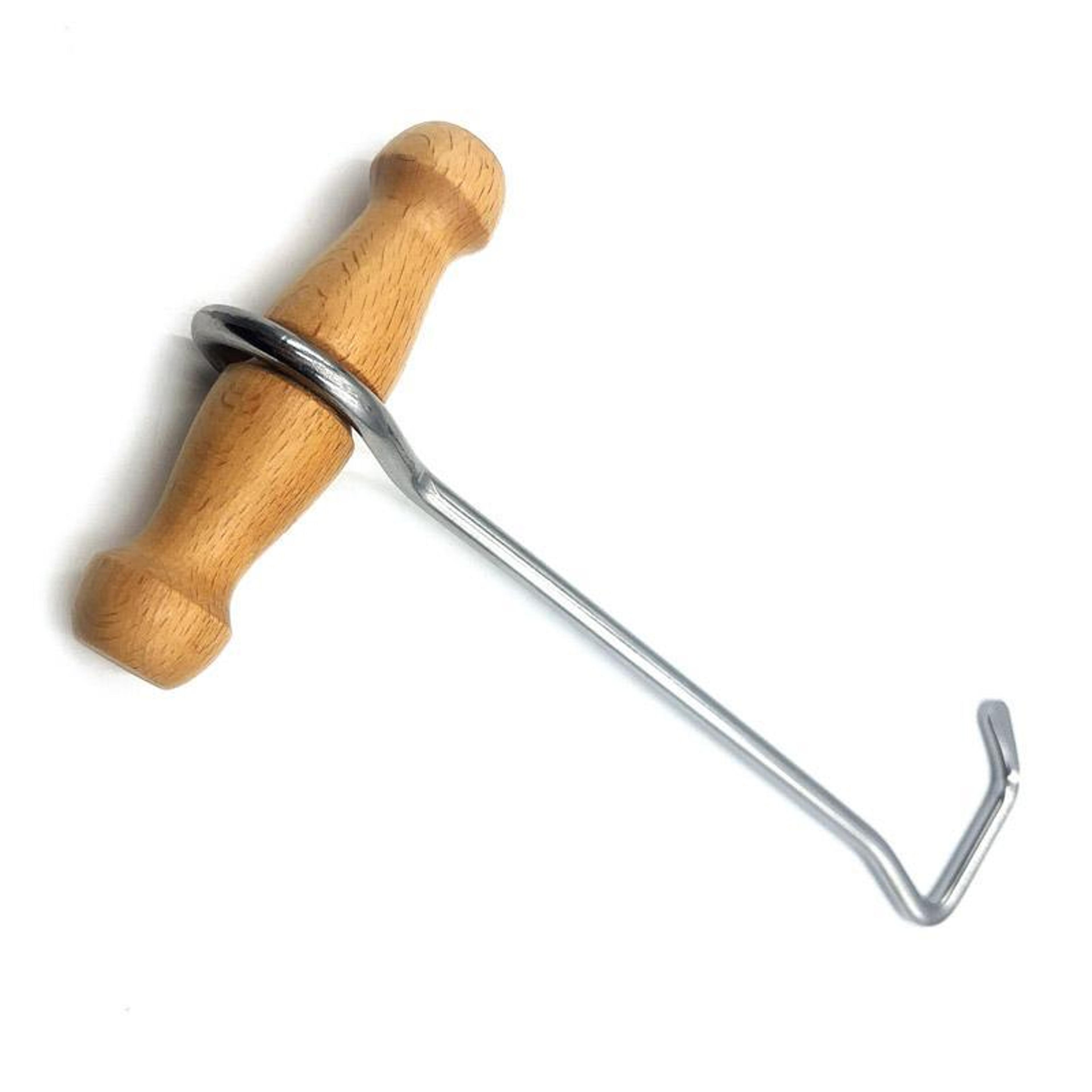 Wood Handle Boot Puller Hook  Long Shoe Horn For Cowboy Boots 6