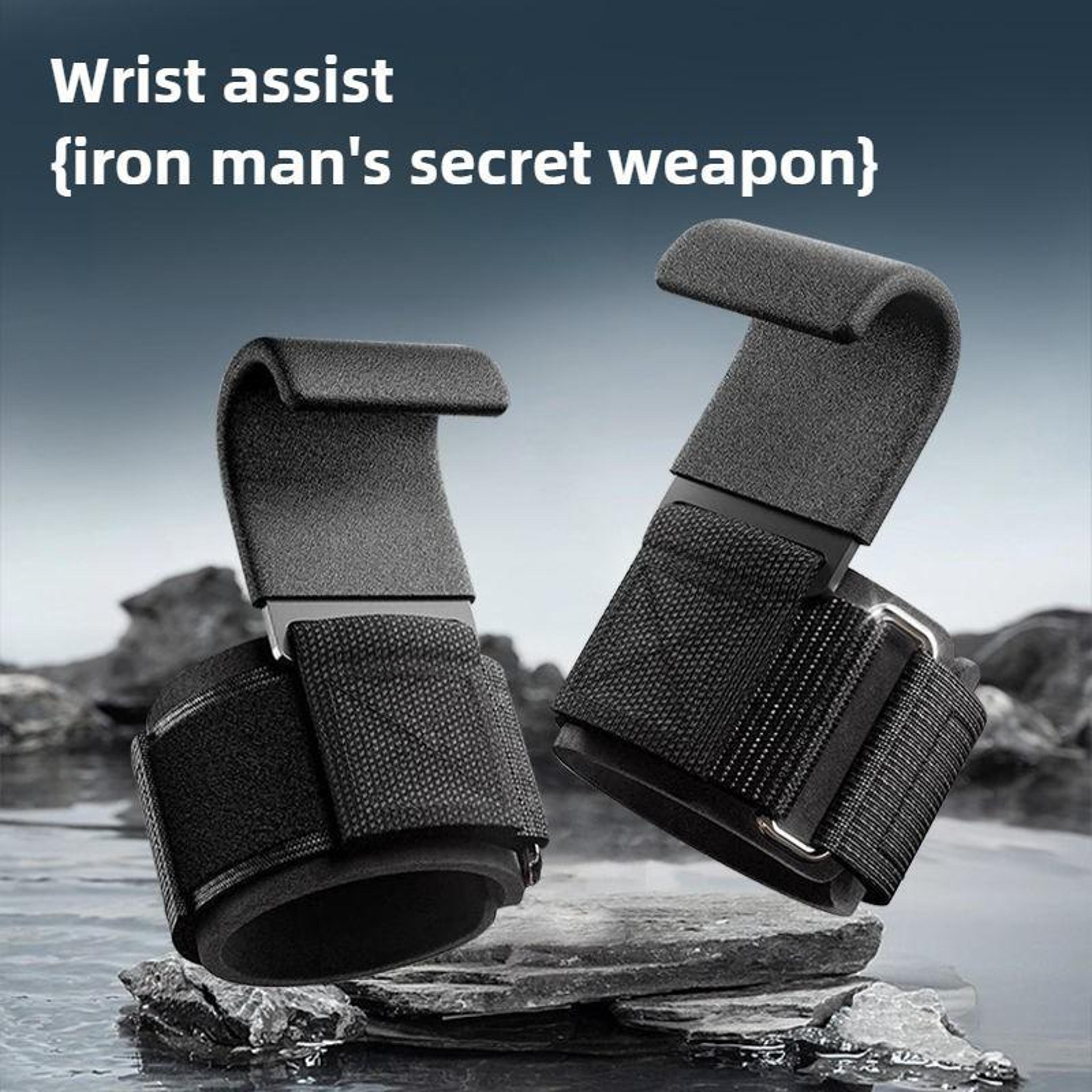 Premium Fitness Steel Plate Assist Hook Wristbands Grip  Wrist Support 1