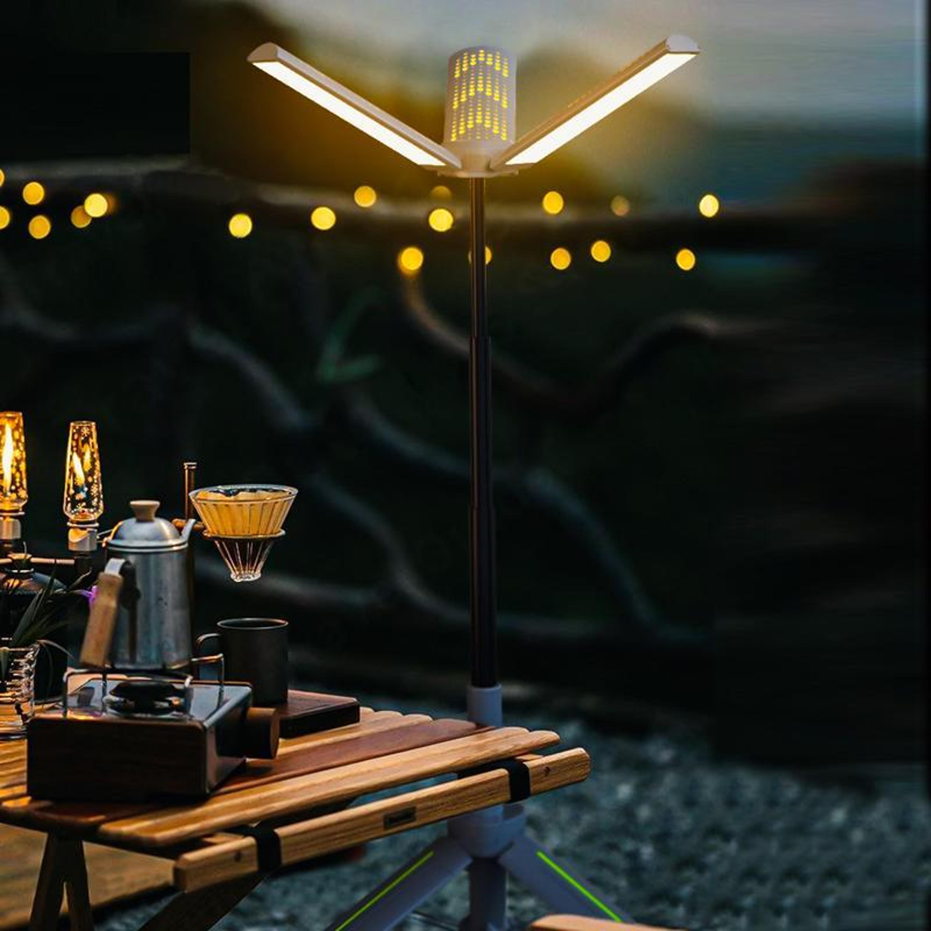 720 Rotating LED Camping Lantern With Foldable Tripod Light  USB Rechargeable Power Bank 7