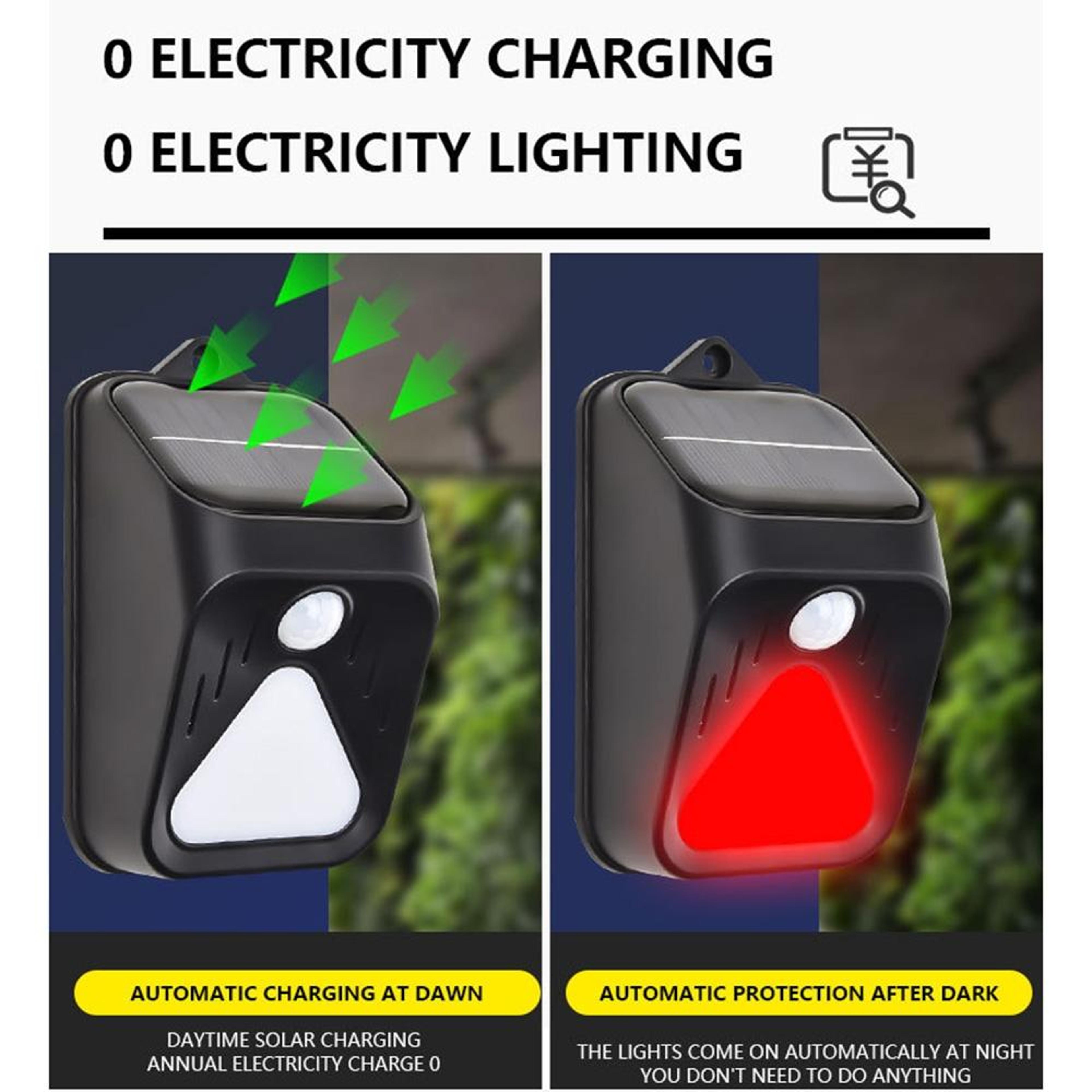 Solar Motion Sensor Alarm Light With Remote Control  Waterproof Security Siren 7