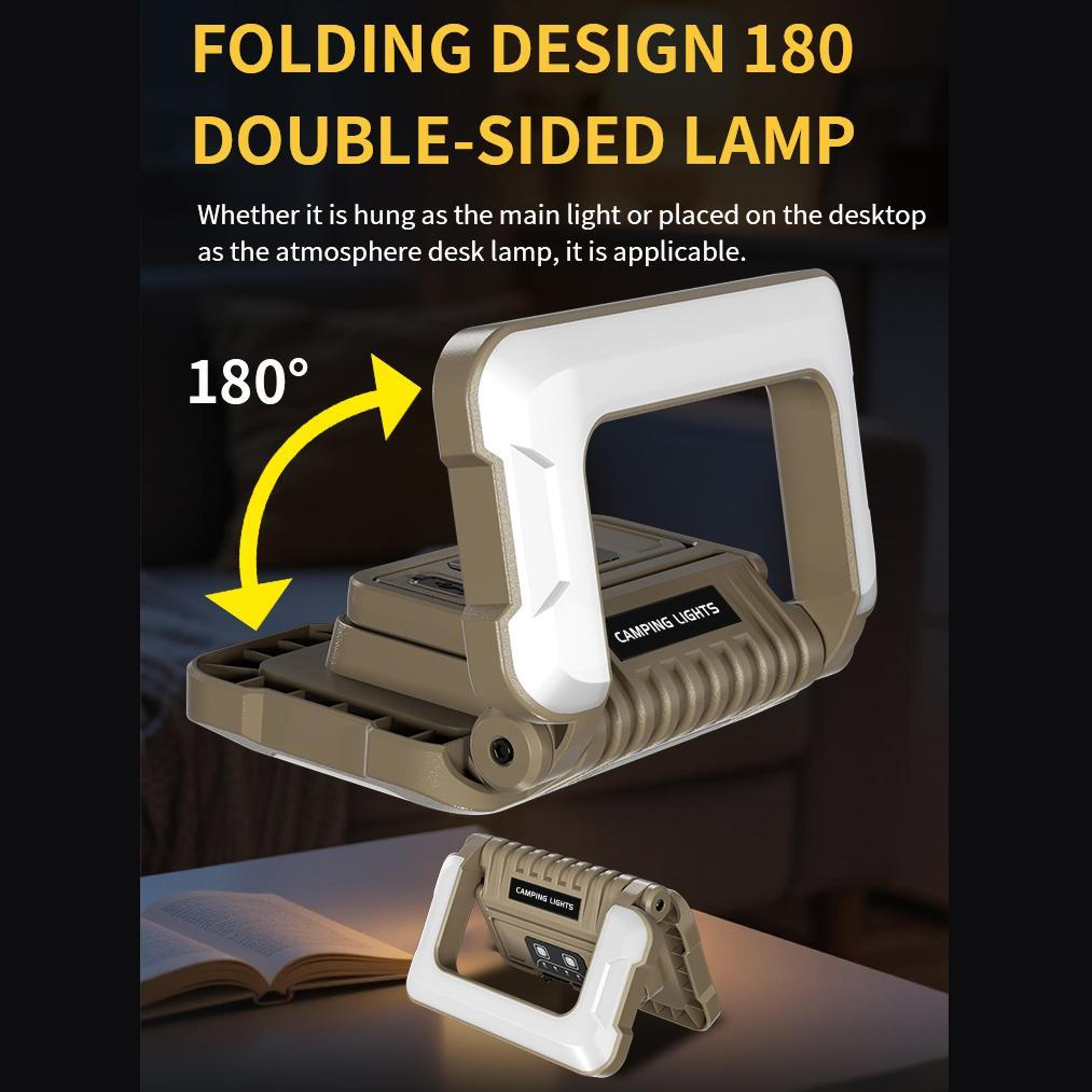 180 Foldable Camping Light Rechargeable LED Work Light With 1000LM Waterproof Design 2