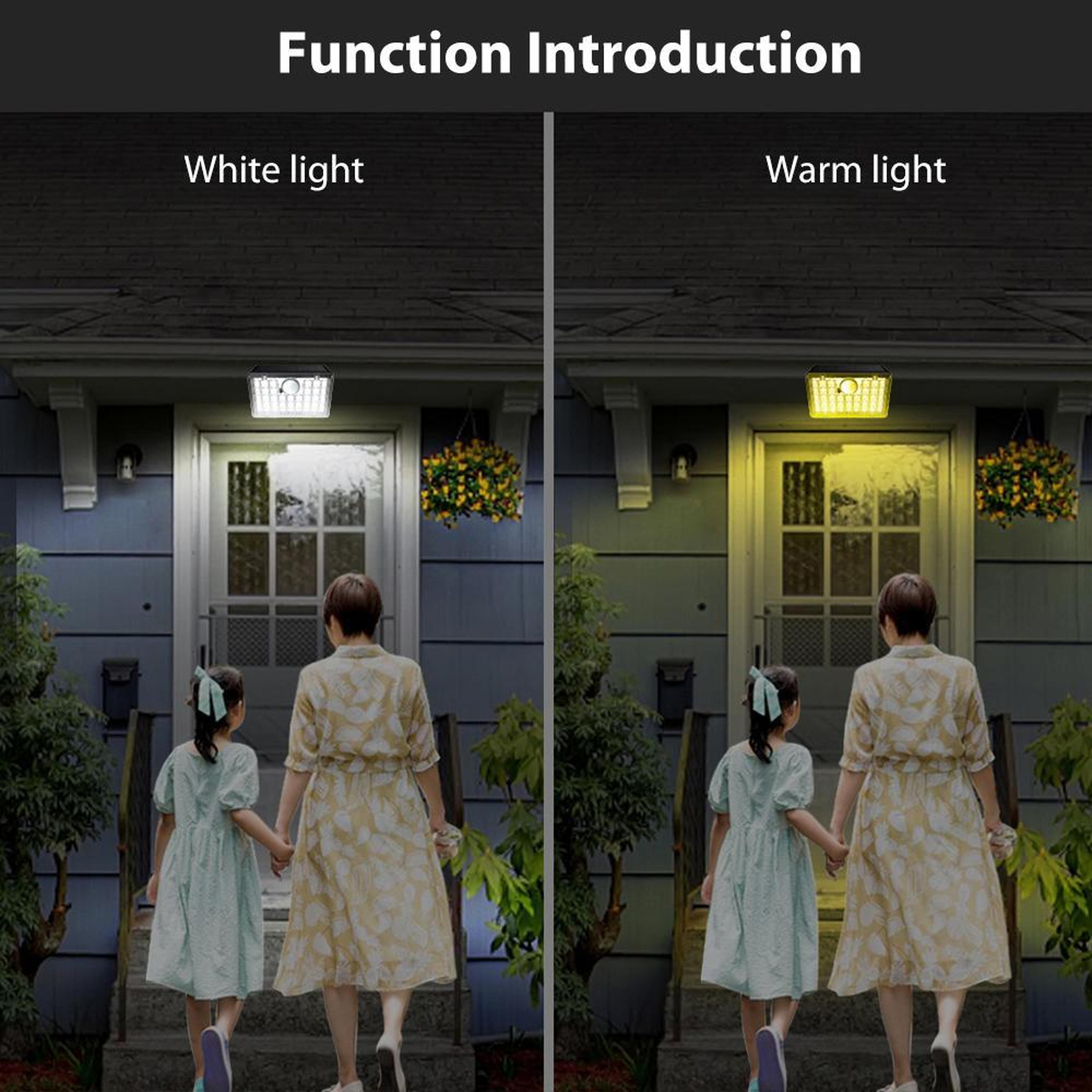 Solar Motion Sensor Wall Light With Dual Color LEDs  IP65 Waterproof Outdoor Security Lamp 4