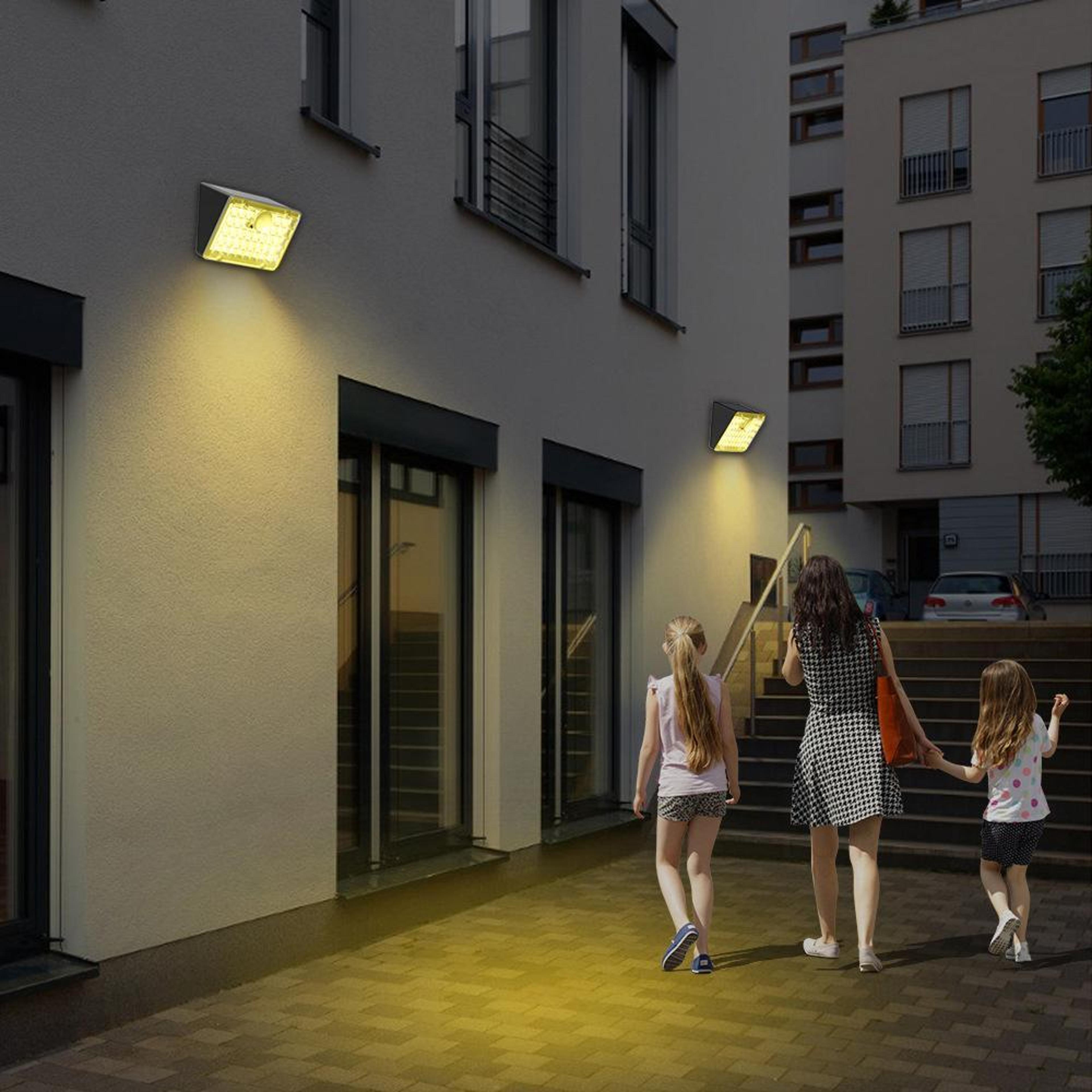 Solar Motion Sensor Wall Light With Dual Color LEDs  IP65 Waterproof Outdoor Security Lamp 8