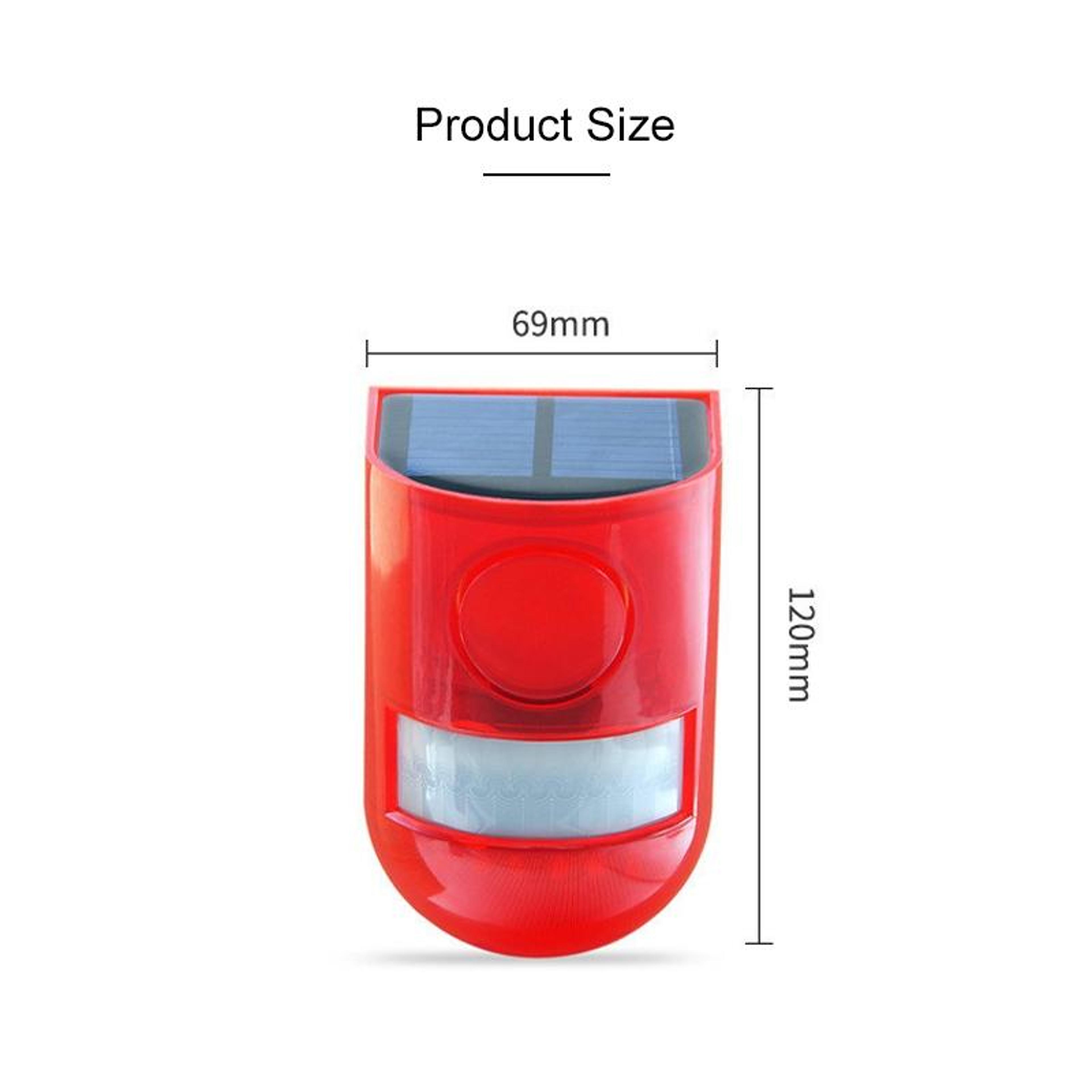 Solar Motion Sensor Alarm Light With 110dB Siren  IP65 Waterproof Security Protection 5
