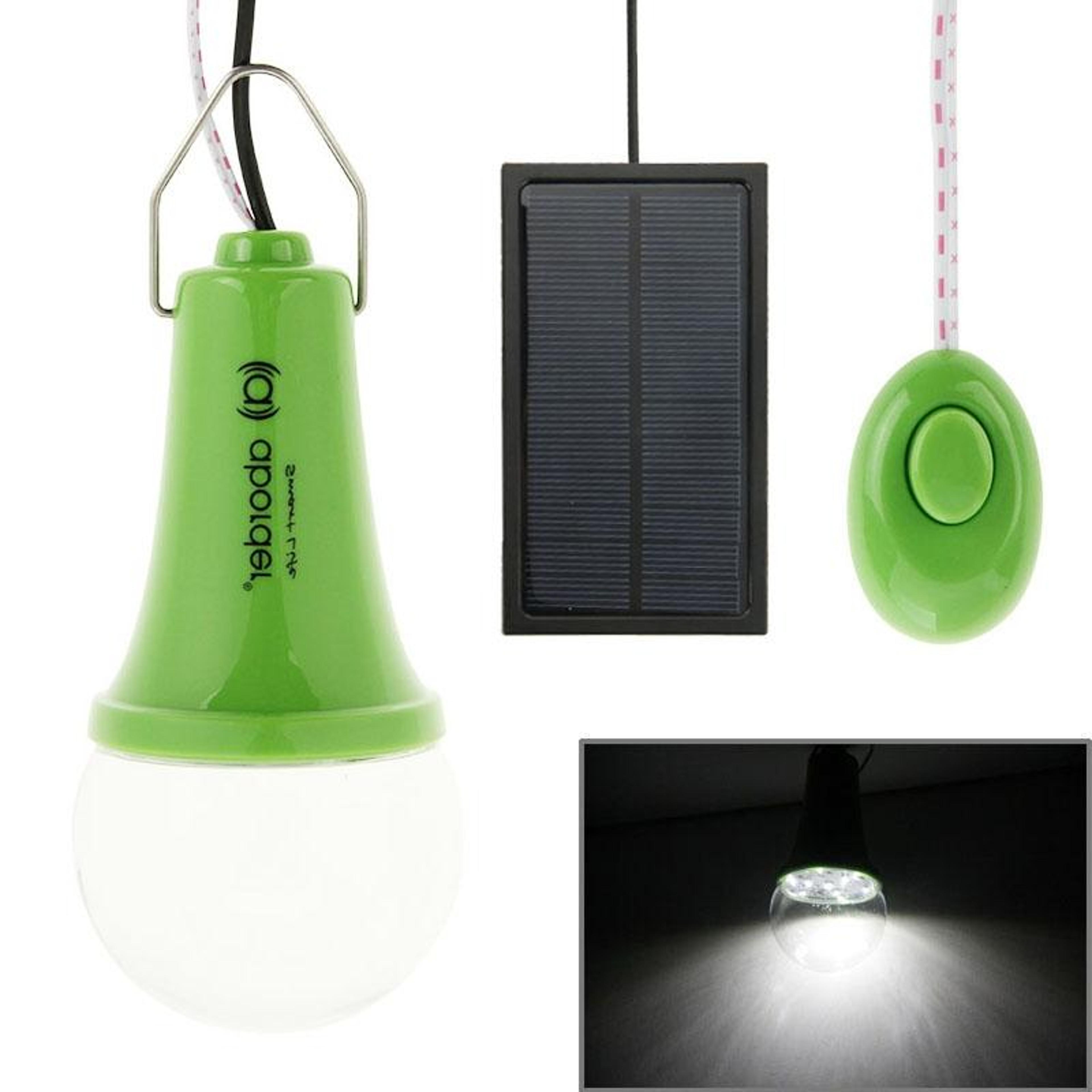 Solar Powered LED Camping Light Bulb With Rechargeable Battery  Hanging Hook 0