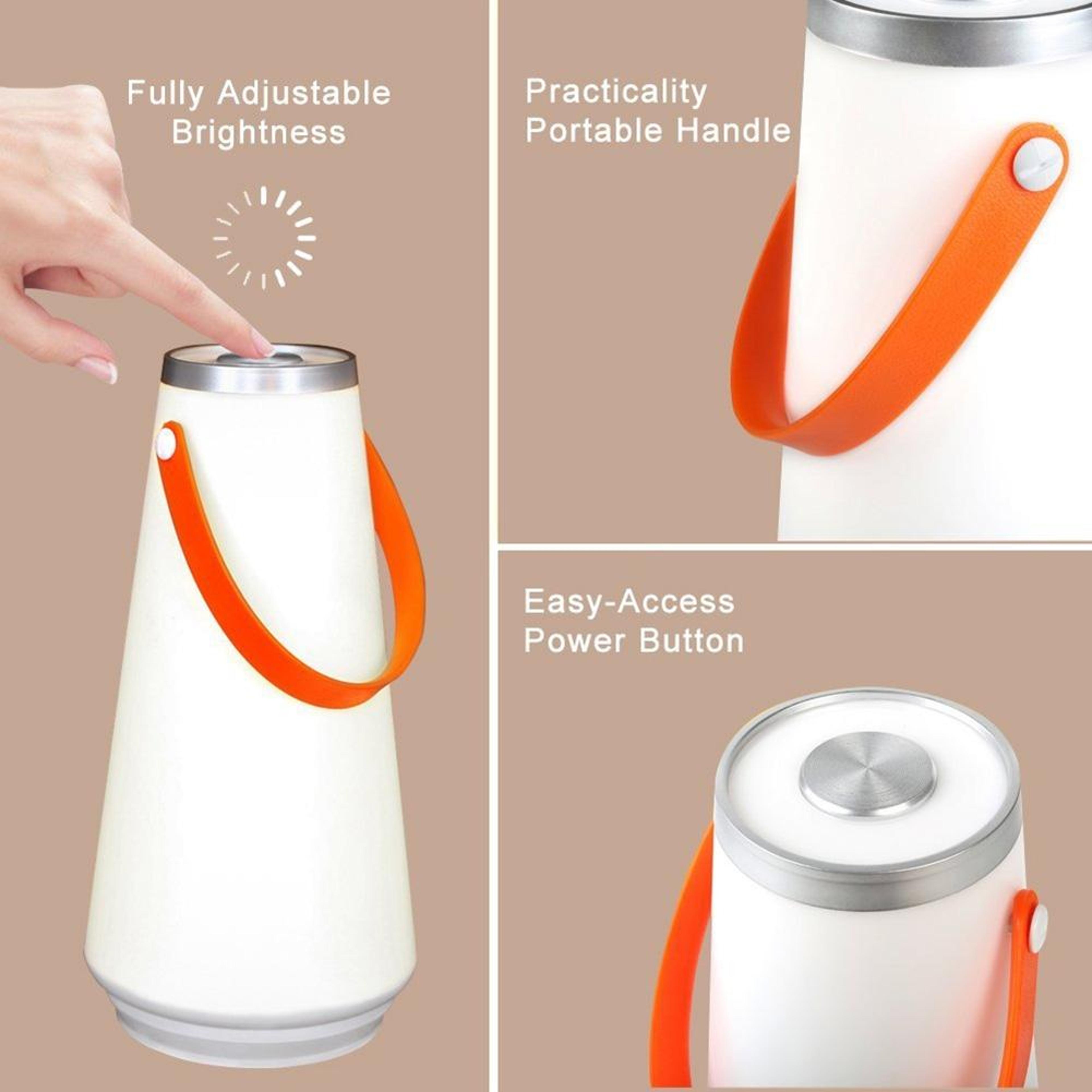 Rechargeable LED Camping Lantern Table Lamp With Touch Control  Portable Handle 2