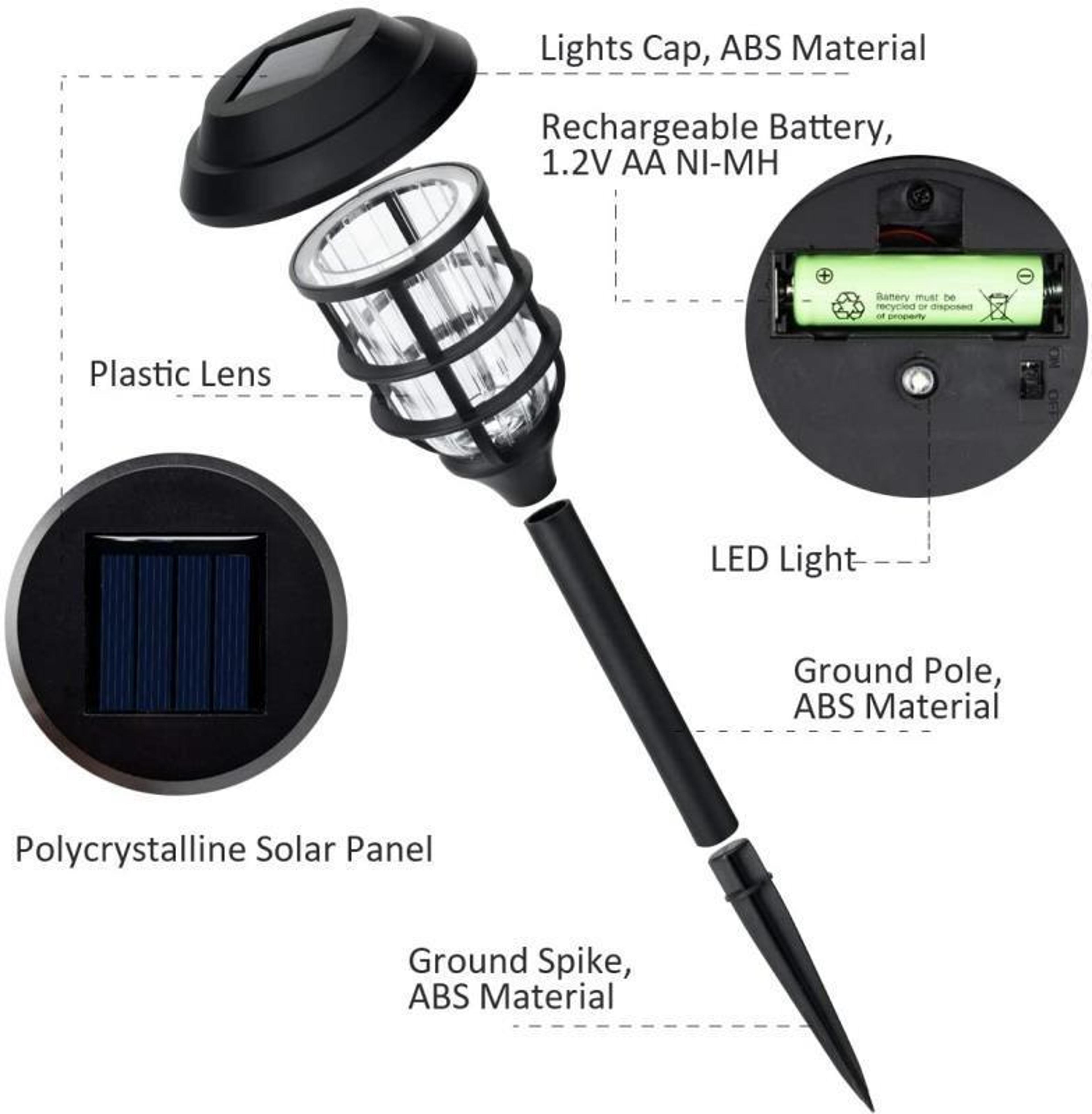 Solar LED Striped Lawn Lights Waterproof Garden Pathway Stakes 4