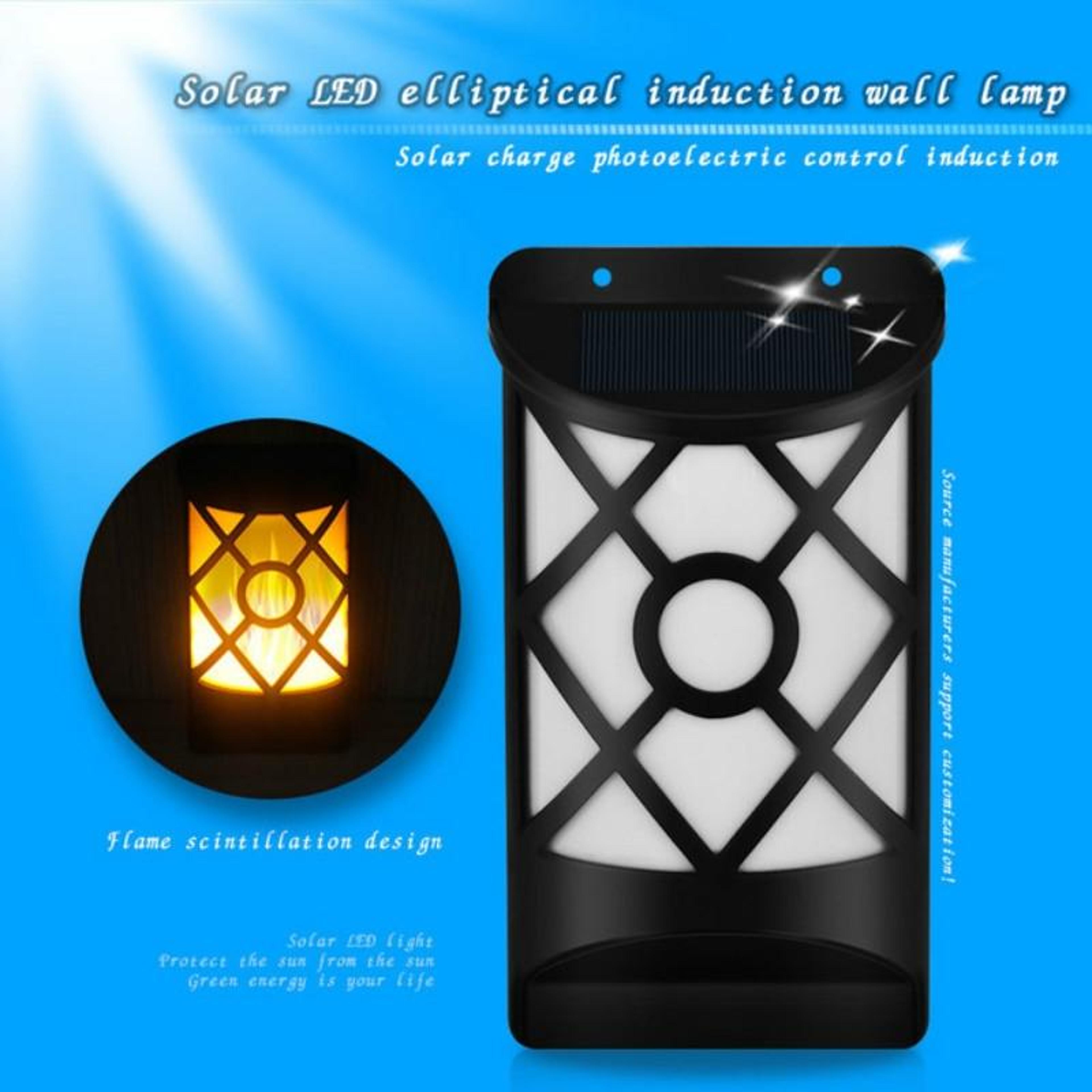 Solar Flame Motion Sensor Wall Light With 66 LEDs For Garden Patio  Outdoor Security 2