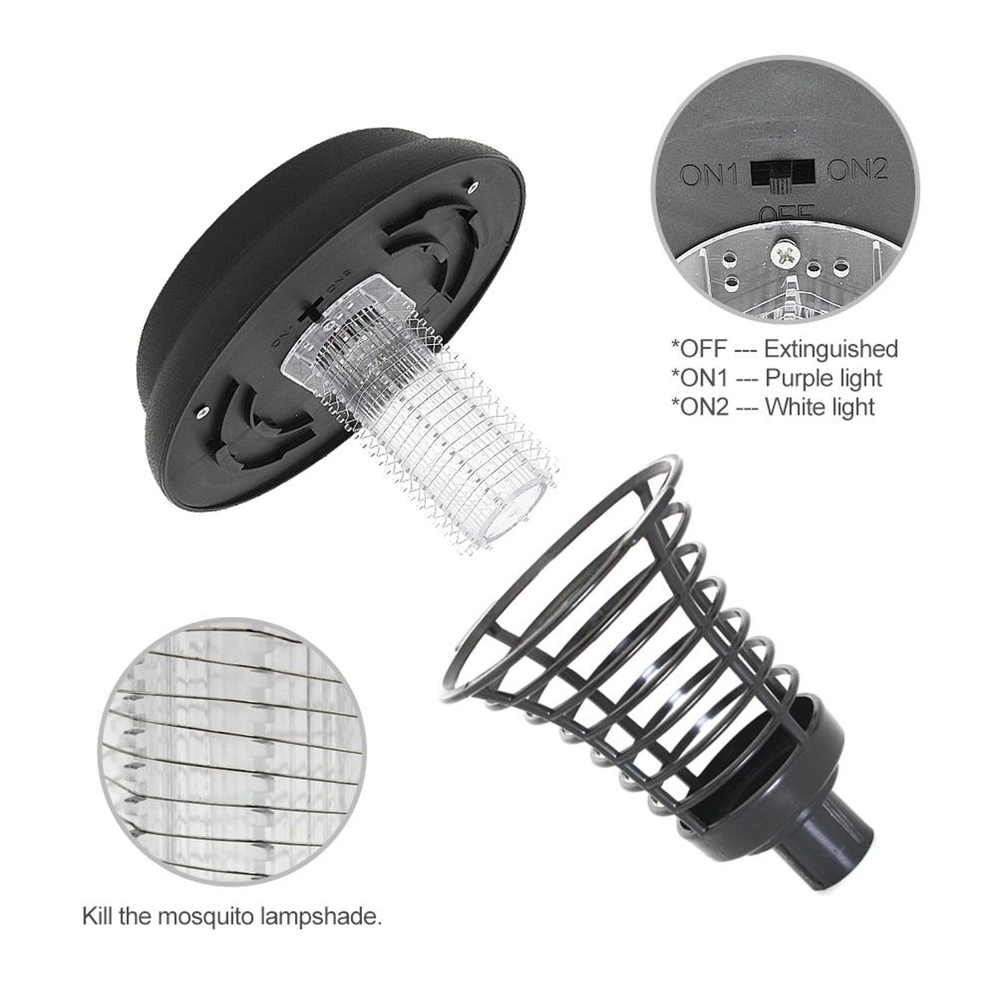 Solar UV Mosquito Zapper Garden Light With LED Insect Killer For Outdoor Patio  Lawn 3