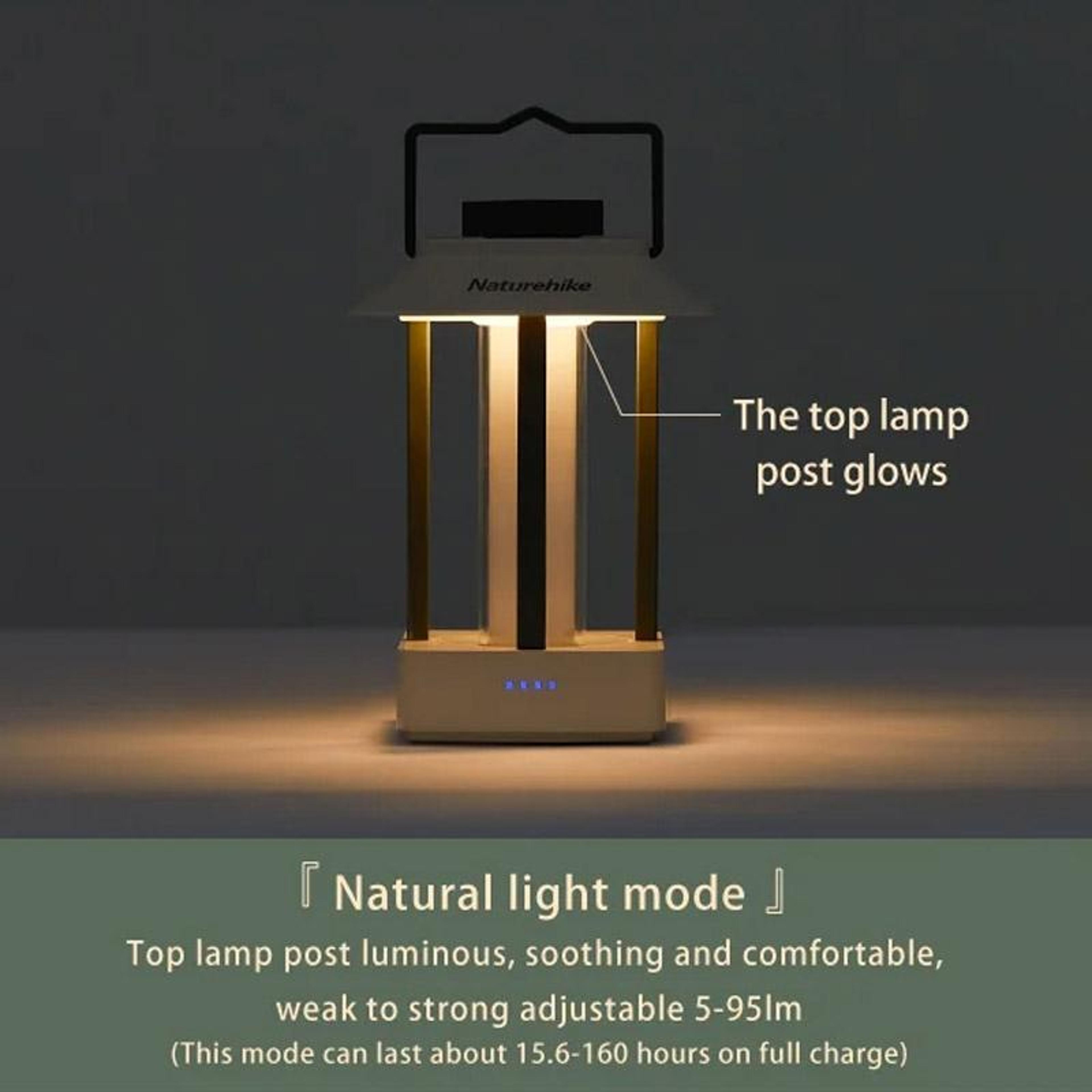Rechargeable Camping Lantern Vintage Tent Light With Adjustable Ambient Glow 8