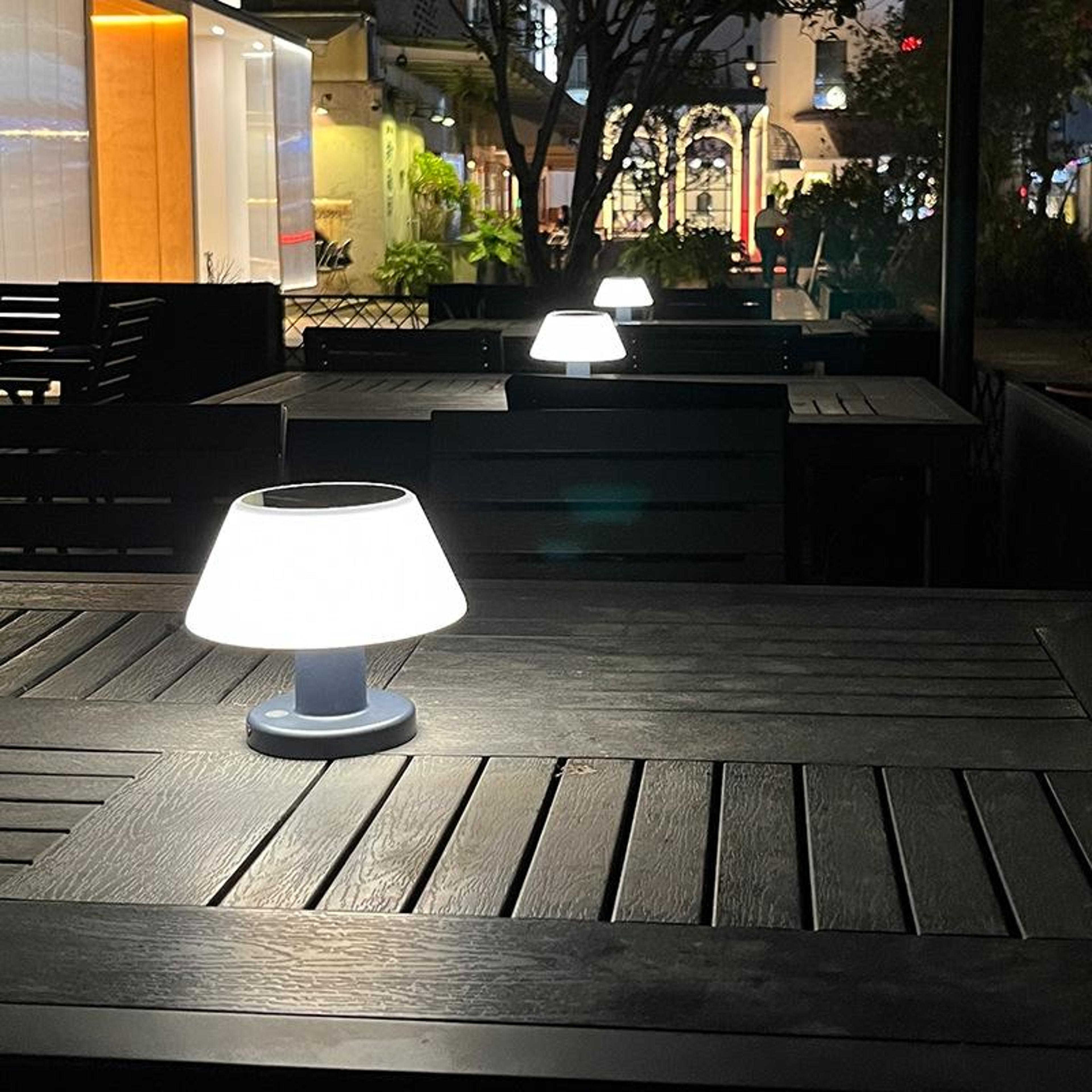 Solar Glow Outdoor Table Lamp For Patio Dining Camping  Ambient Night Lighting 8