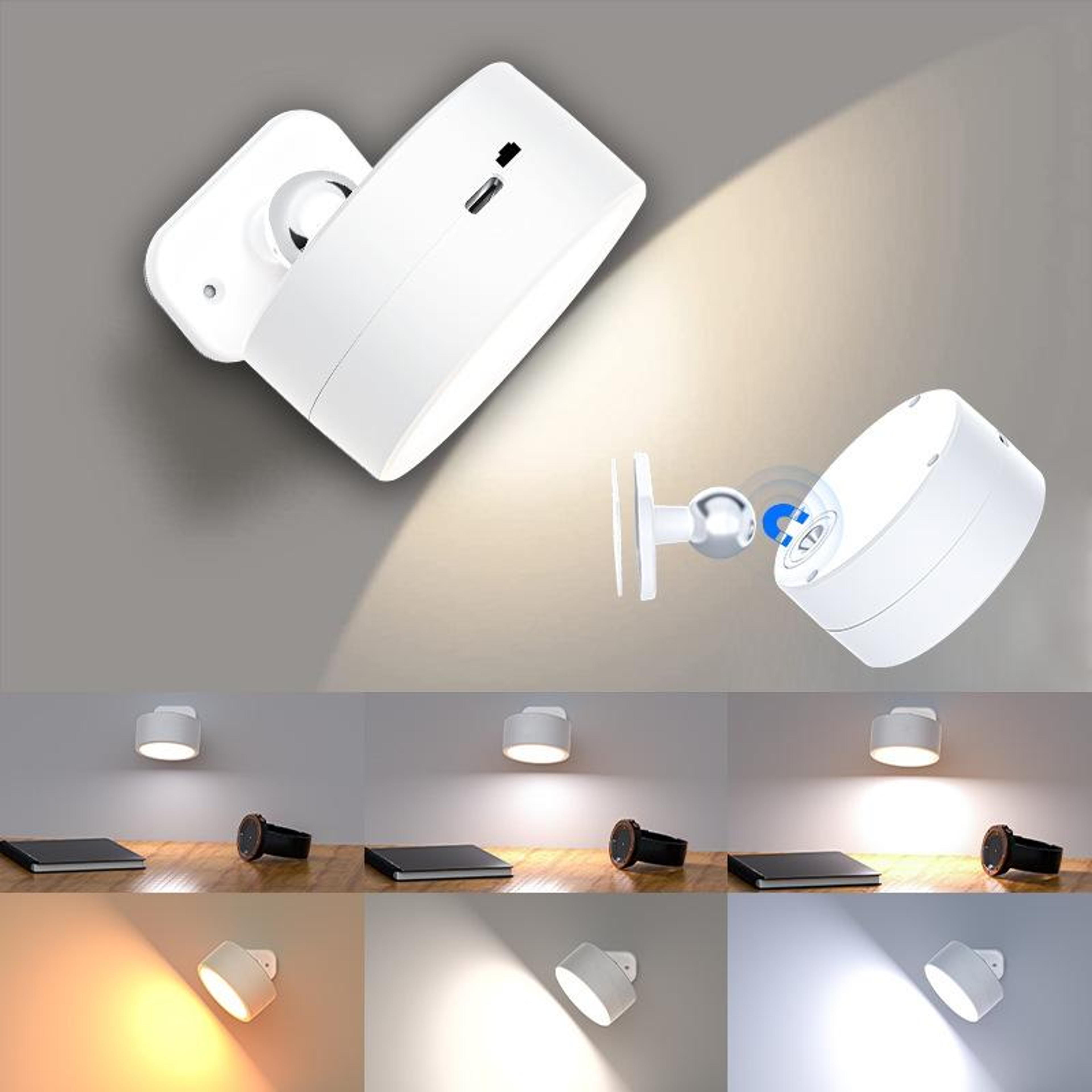 360 Magnetic LED Cabinet Spotlight Night Light With Remote Control  USB Rechargeable Design 2