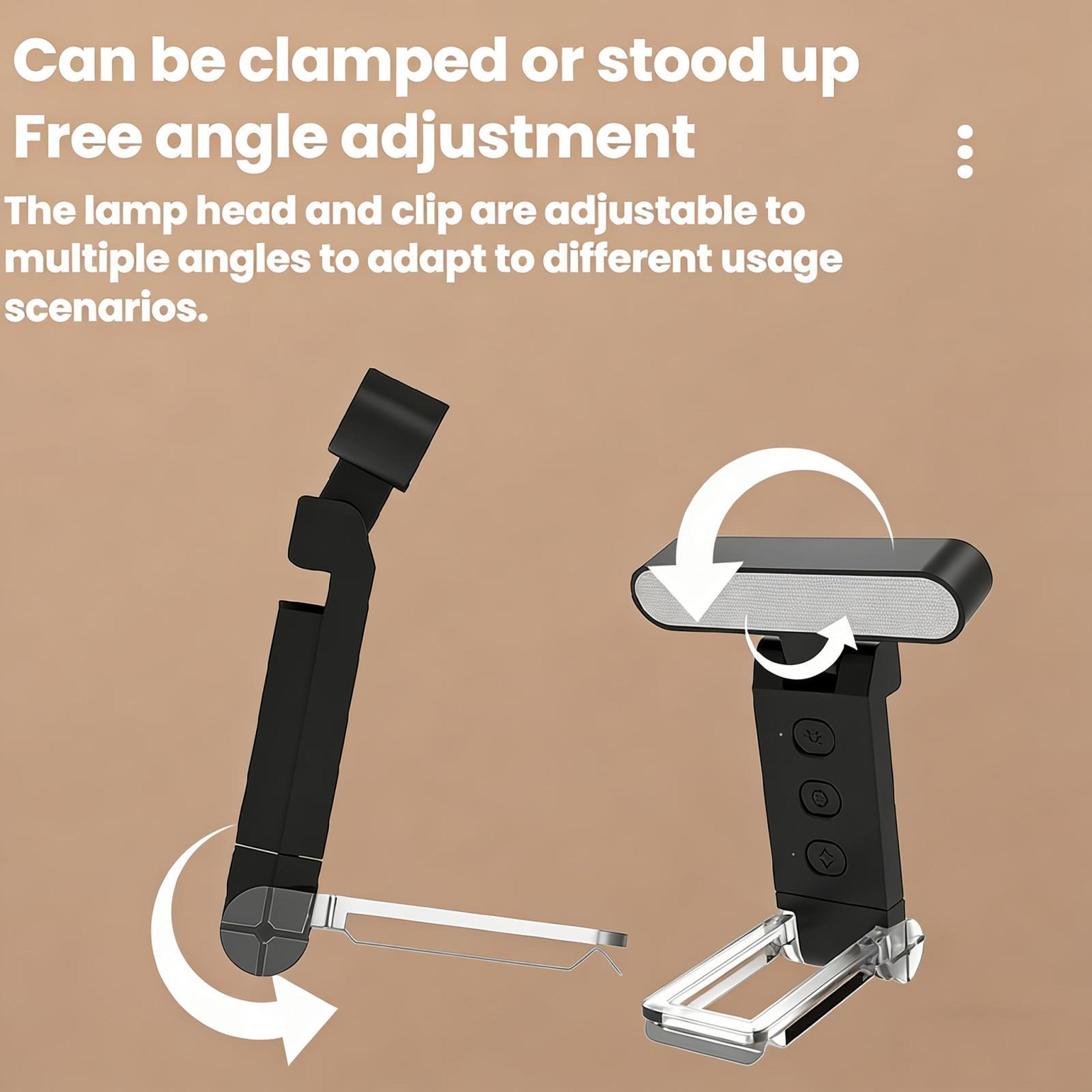 Rechargeable LED Reading Light Clip Bookmark Lamp With Adjustable Brightness  Eye Care Modes 6