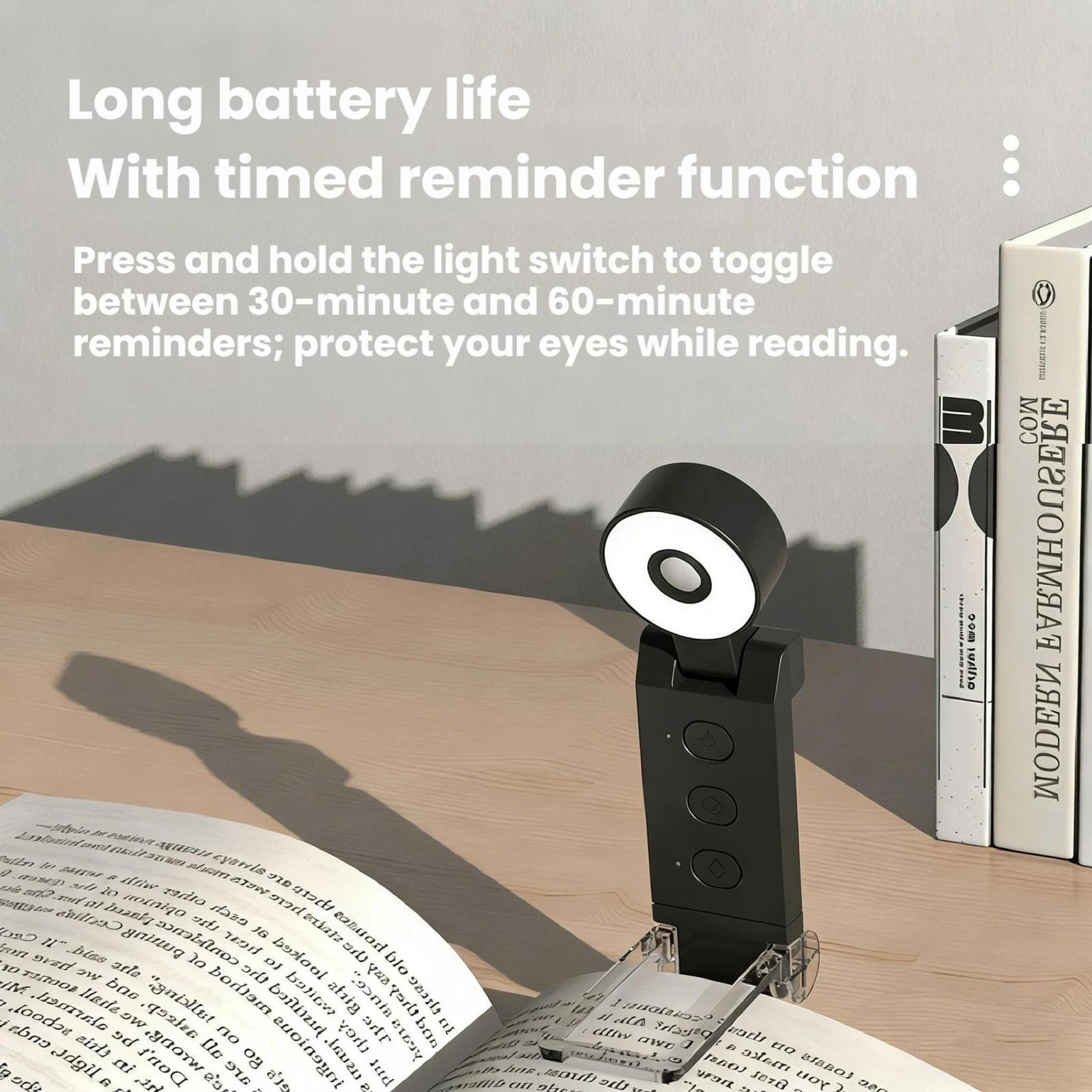 Book Light USB Rechargeable Clip On Reading Light With Timer  Adjustable Brightness 7