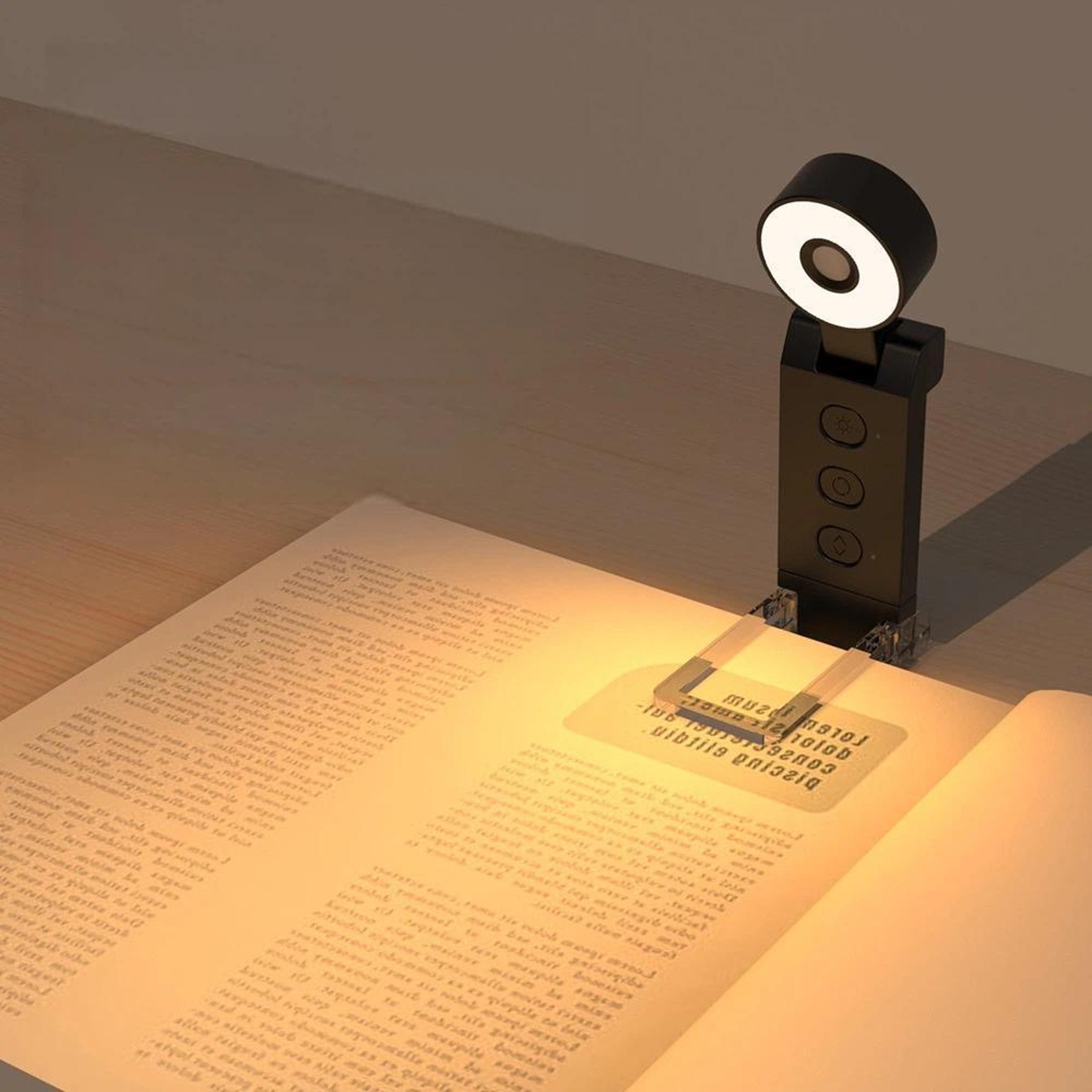 Book Light USB Rechargeable Clip On Reading Light With Timer  Adjustable Brightness 0