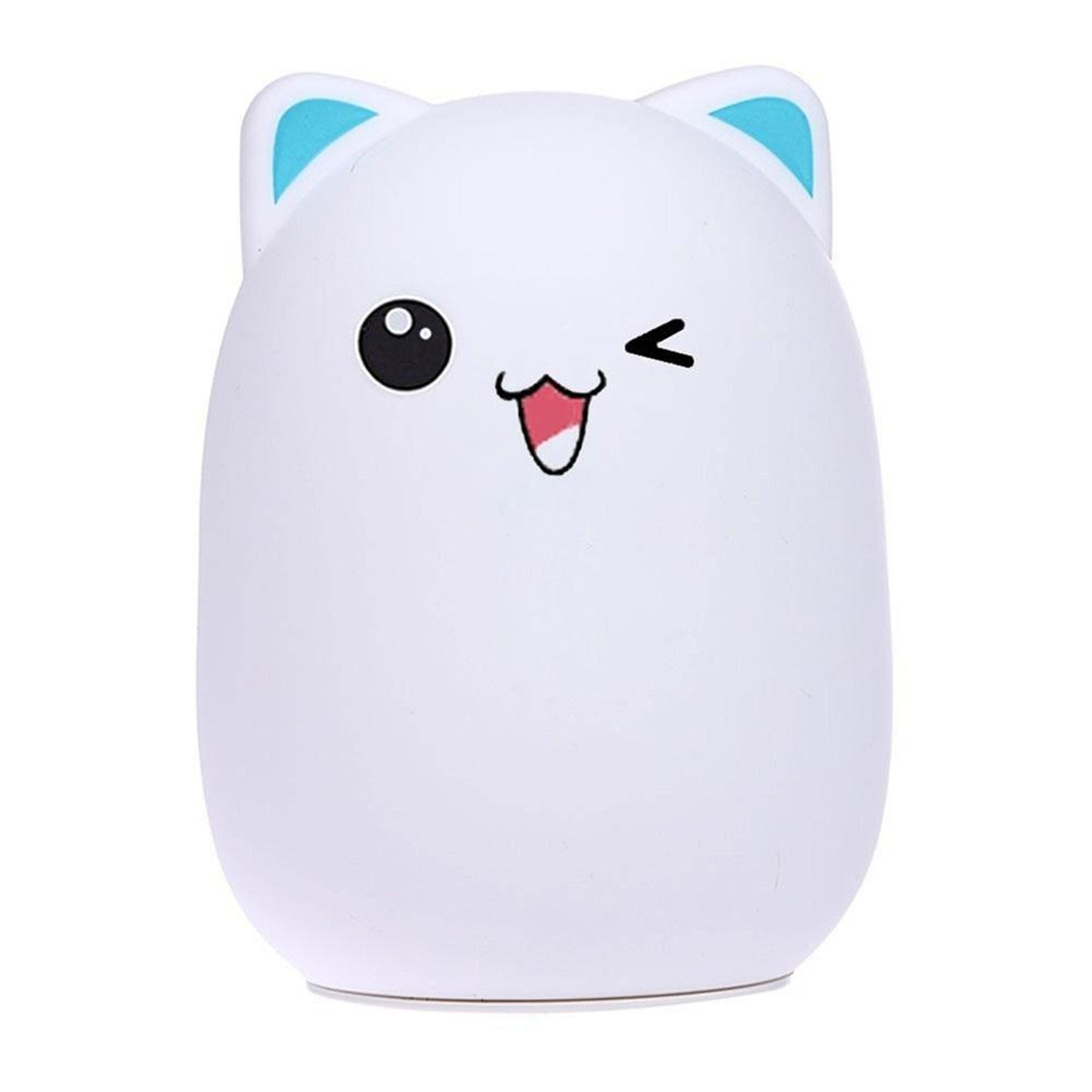 Color Changing Cat Night Light USB Rechargeable Silicone LED Lamp For Kids Bedroom Decor 4