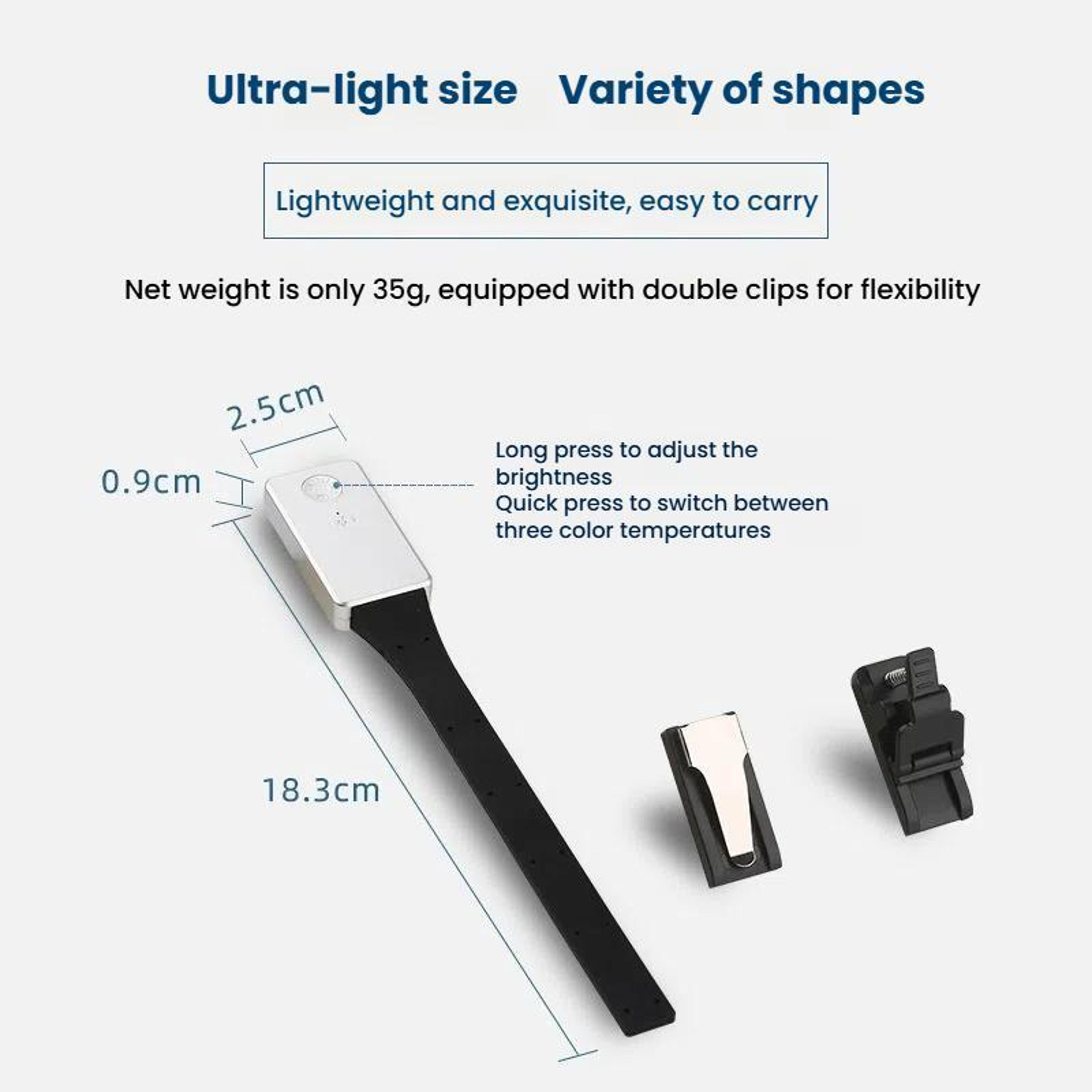 Rechargeable Book Light Clip On Reading Lamp With 3 Color Modes  Magnetic Bookmark Design 2