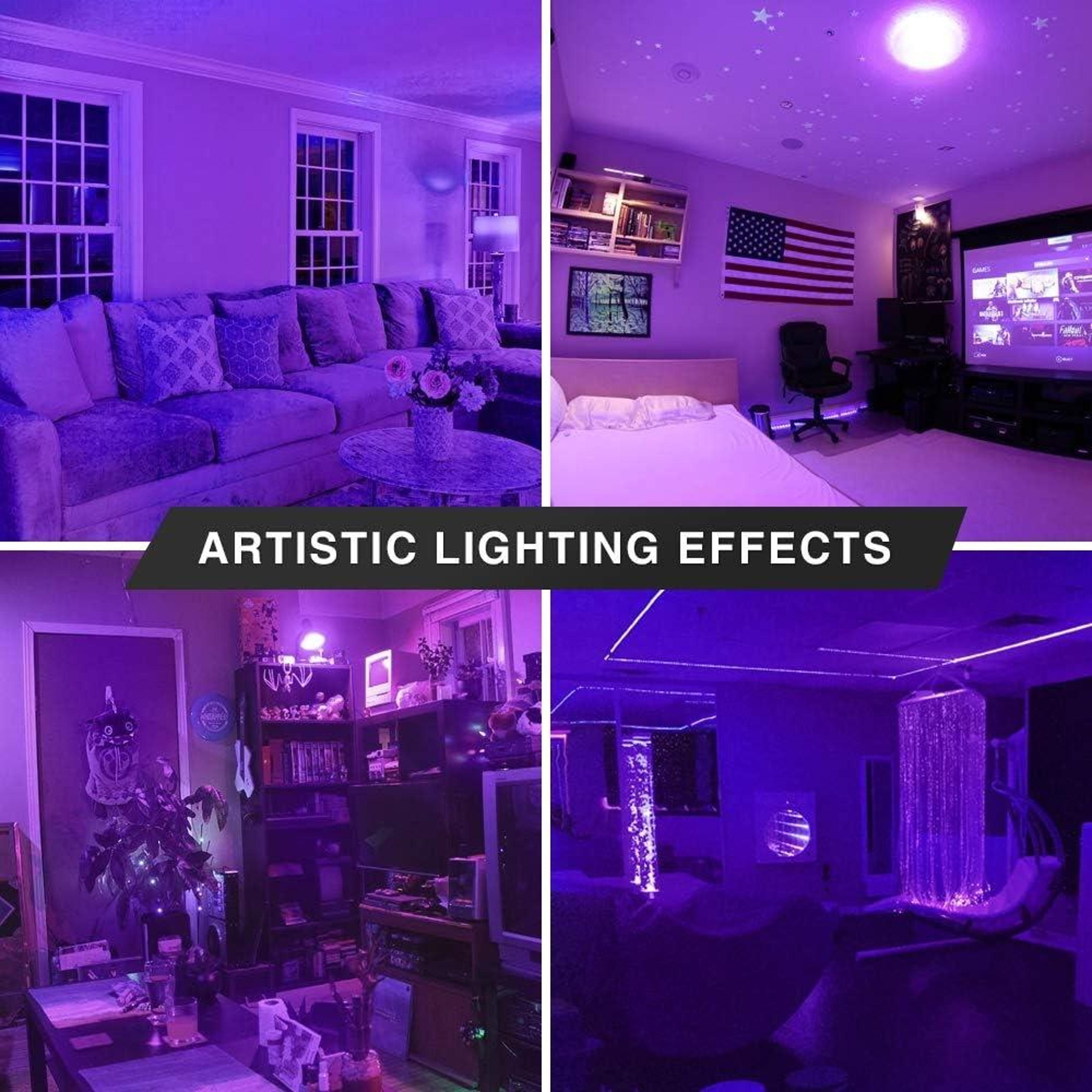 GlowWave UV Black Light Bulbs E27 9W Purple LED Party  Fluorescent Effect Lights 2