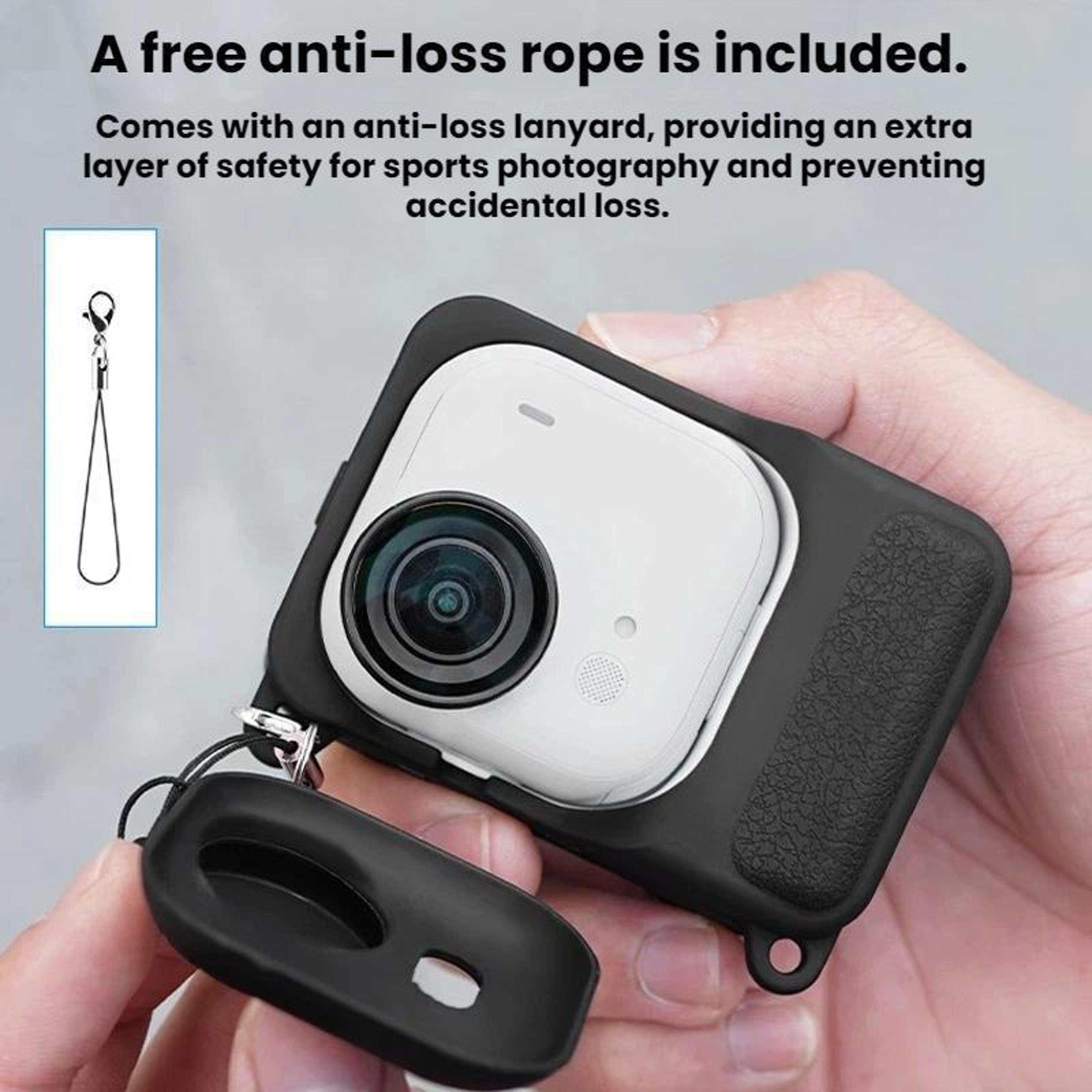 Silicone Protective Case For Insta360 GO Ultra Camera With Lens Cover  Lanyard 6