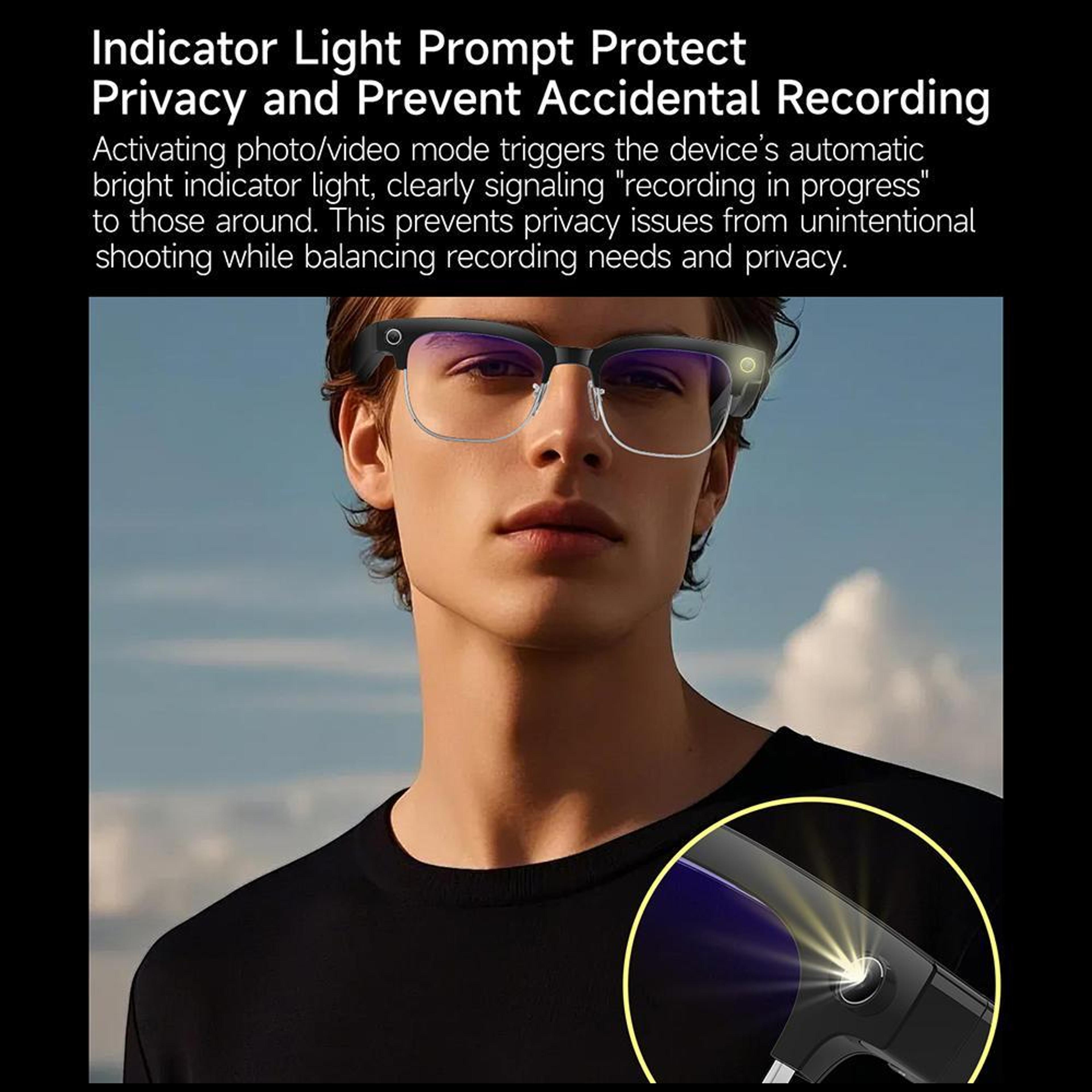 AI Smart Glasses With 8MP Camera Real Time Translation  Bluetooth Calling 15
