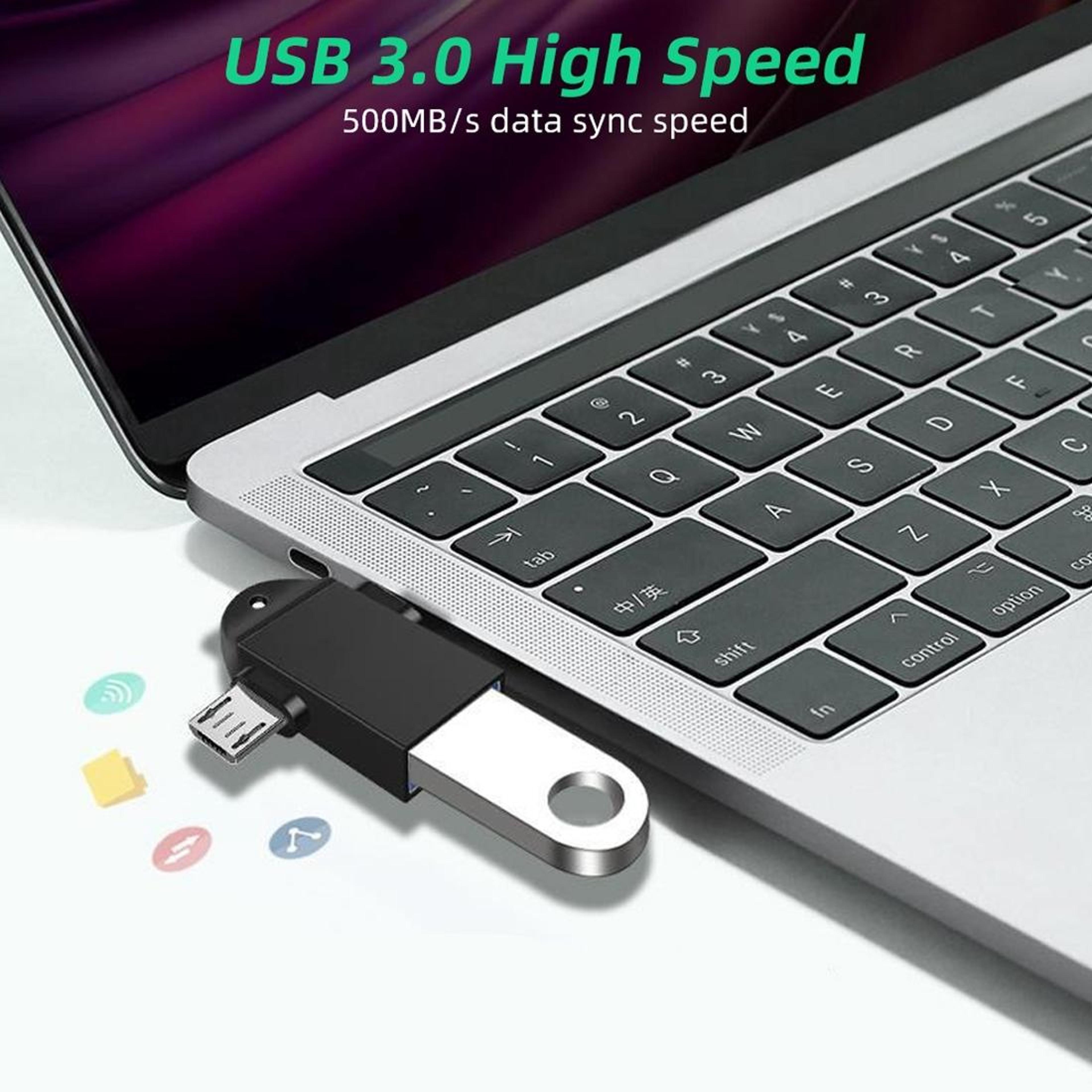 3 In 1 USB C OTG Adapter With USB 30 Fast Transfer  60W PD Charging 10