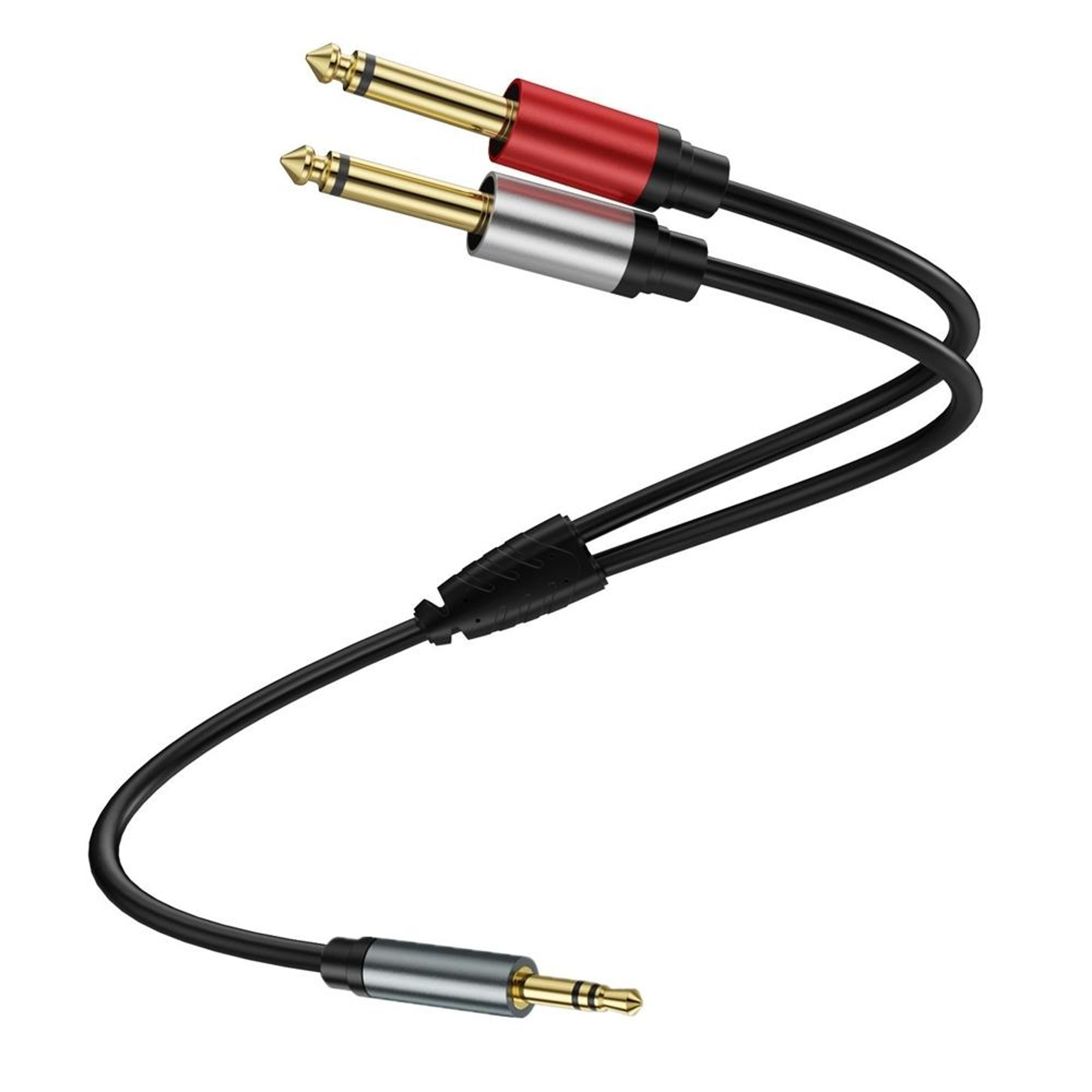 Gold Plated 35mm TRS To Dual 635mm TS Cable For Mixers Amplifiers  HiFi Audio Systems 8