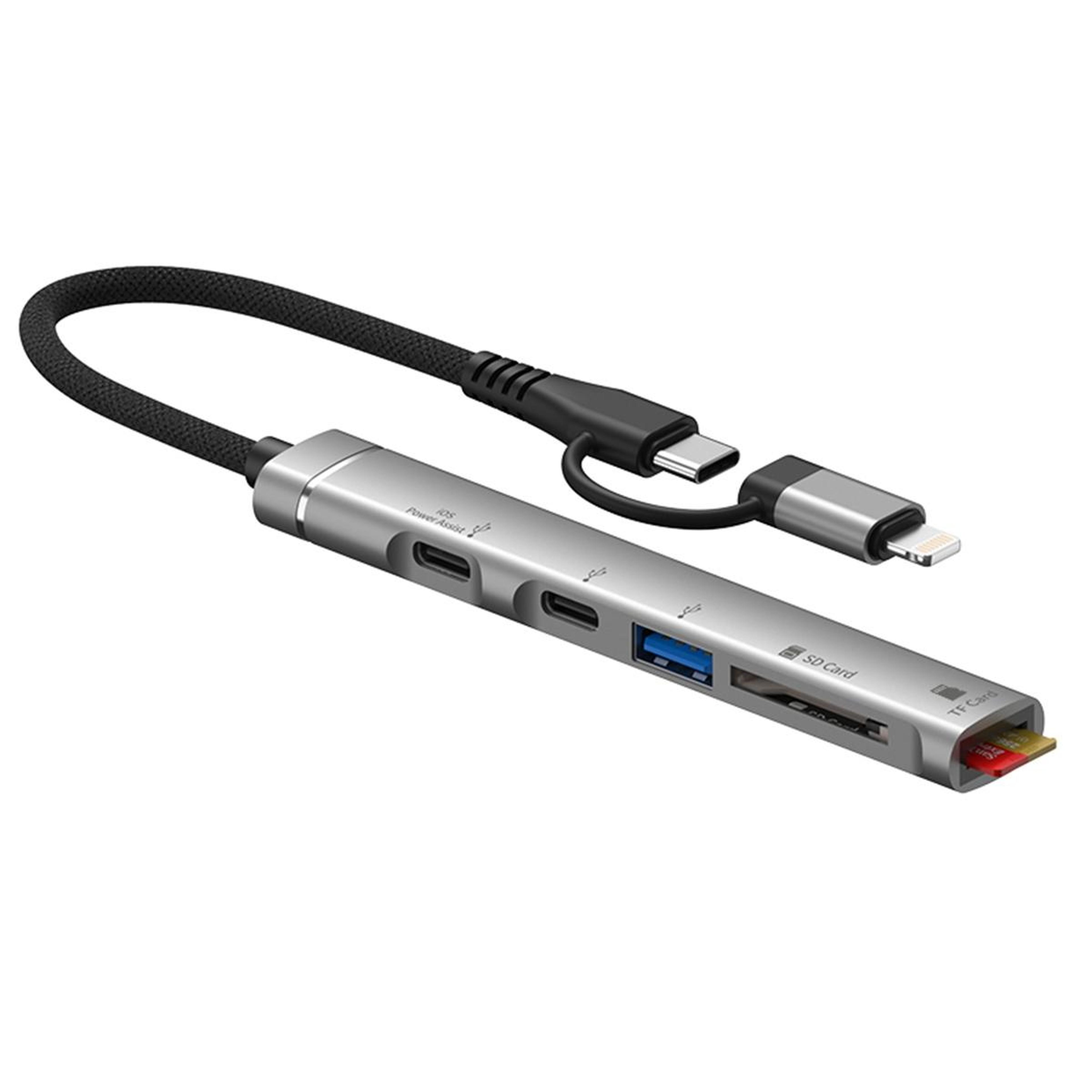 5 in 1 usb c hub & type c adapter with sd/tf card reader