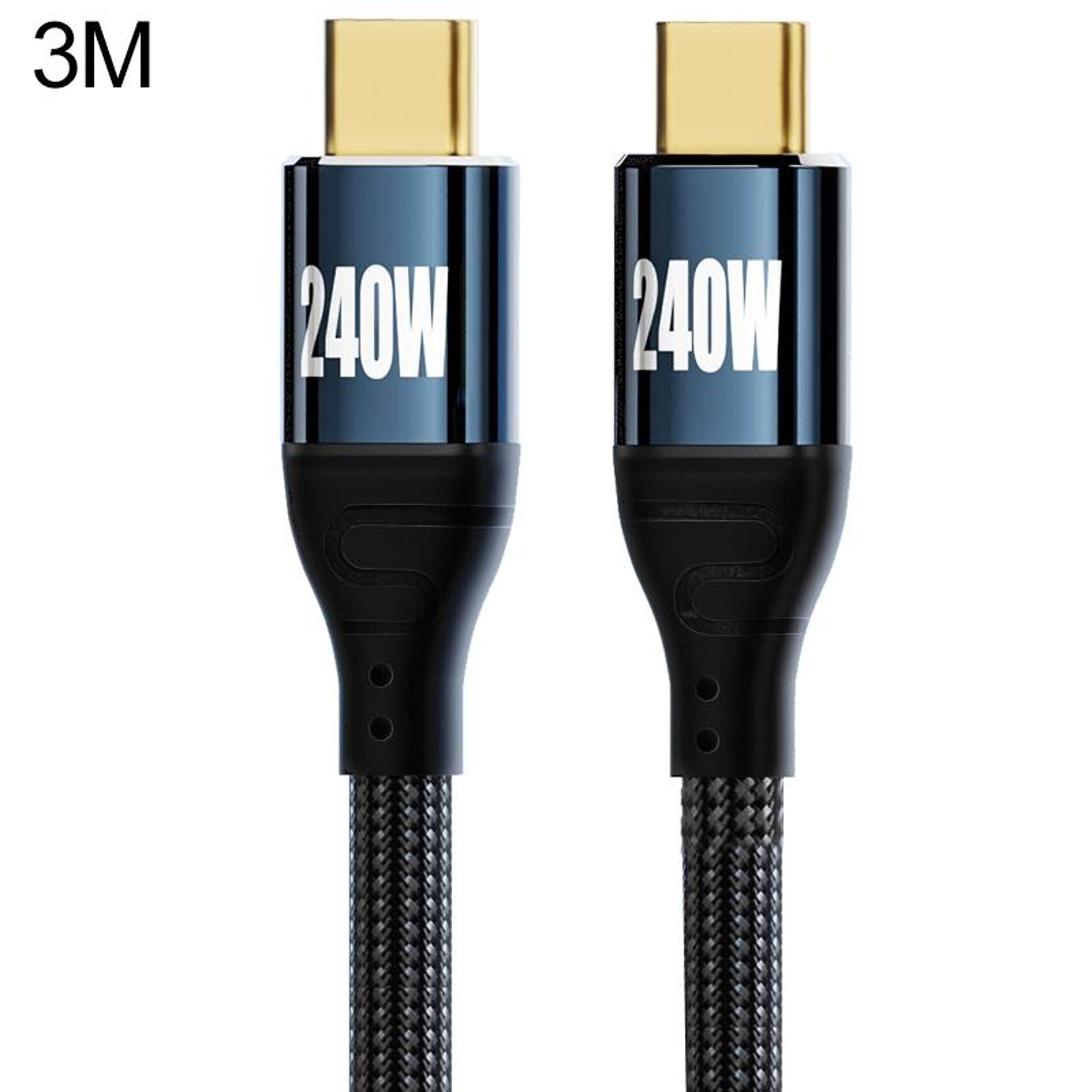 240W Fast Charging Type C To Type C Data Cable PD 31 Nylon Braided 5