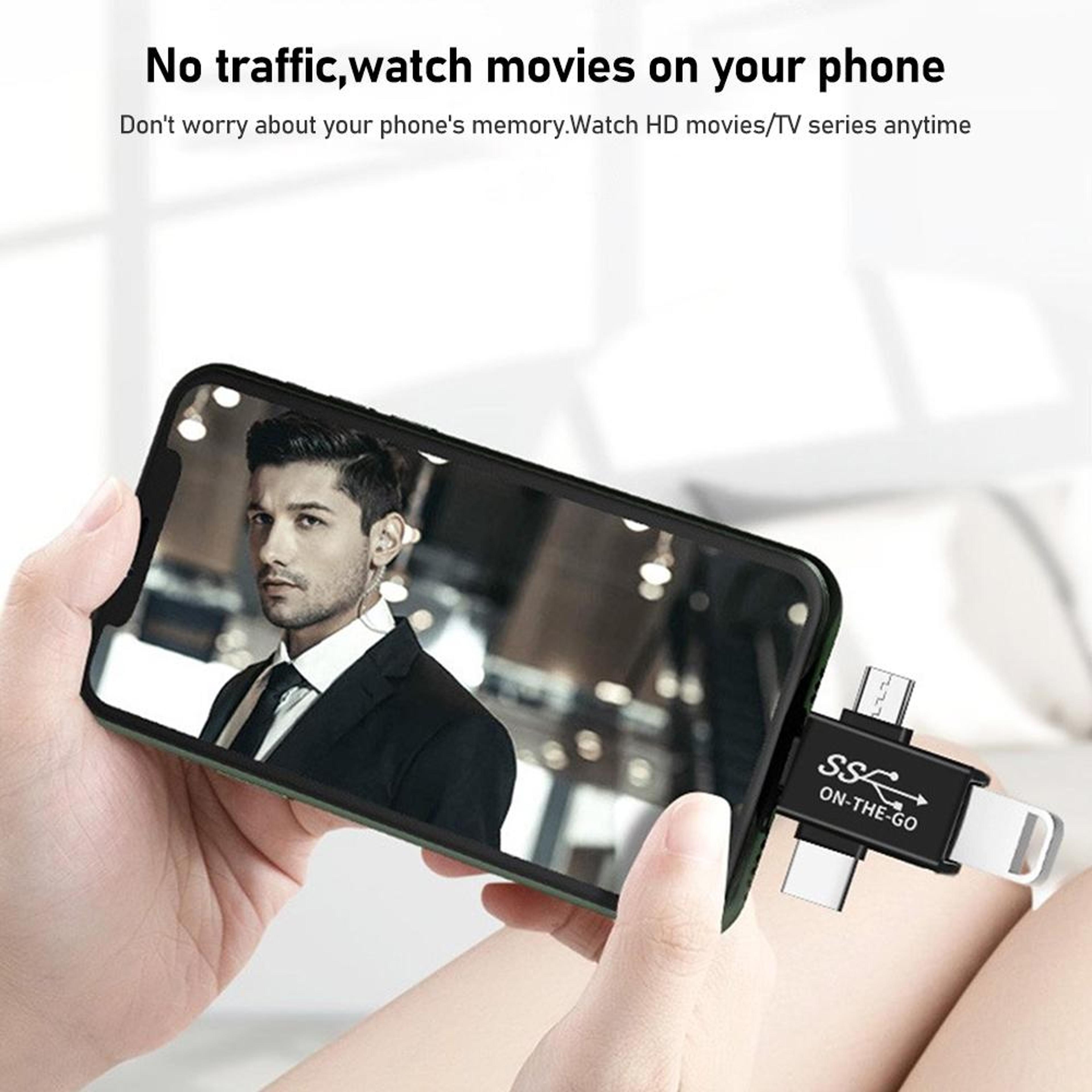 3 In 1 USB OTG Adapter For Lightning Micro USB  Type C Devices 5