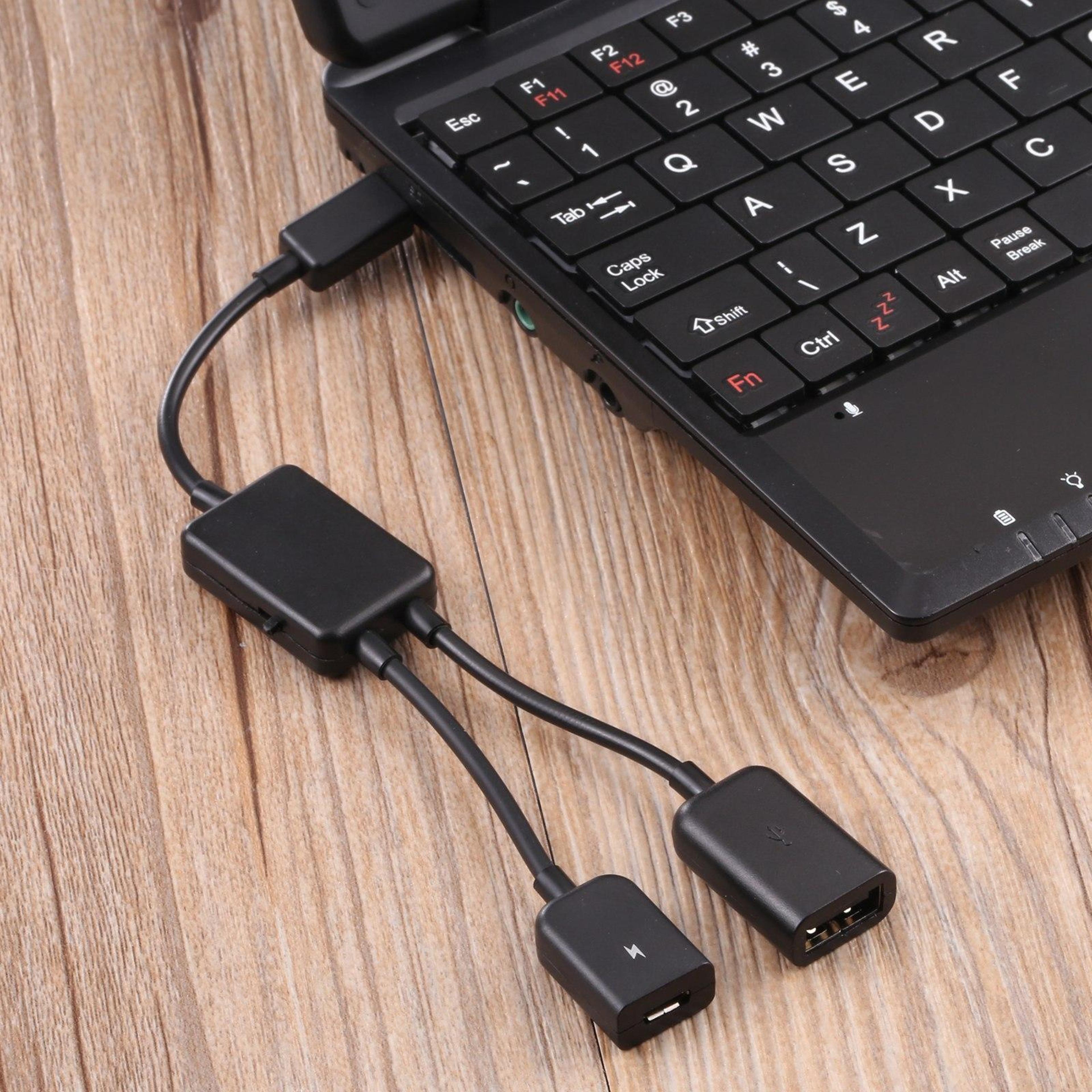 1 To 2 Micro USB OTG Adapter Cable USB Hub For Android Devices 0