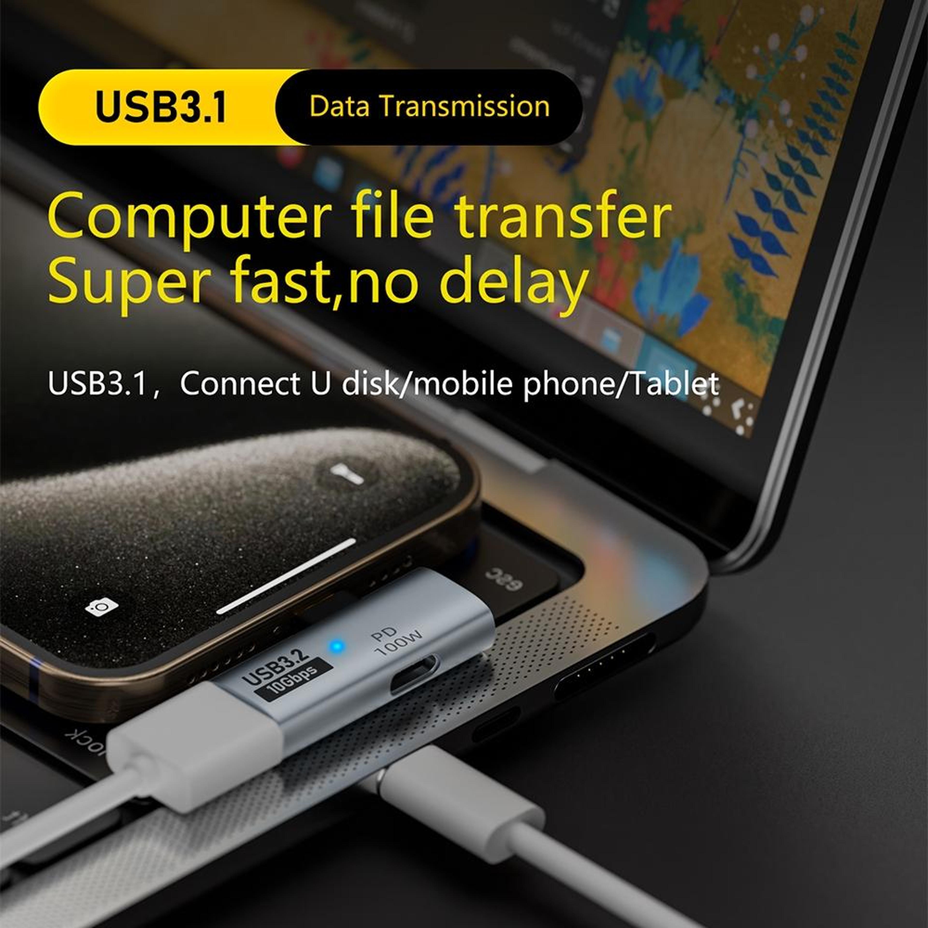 USB C OTG Adapter With 10Gbps Data  PD 100W Charging 4