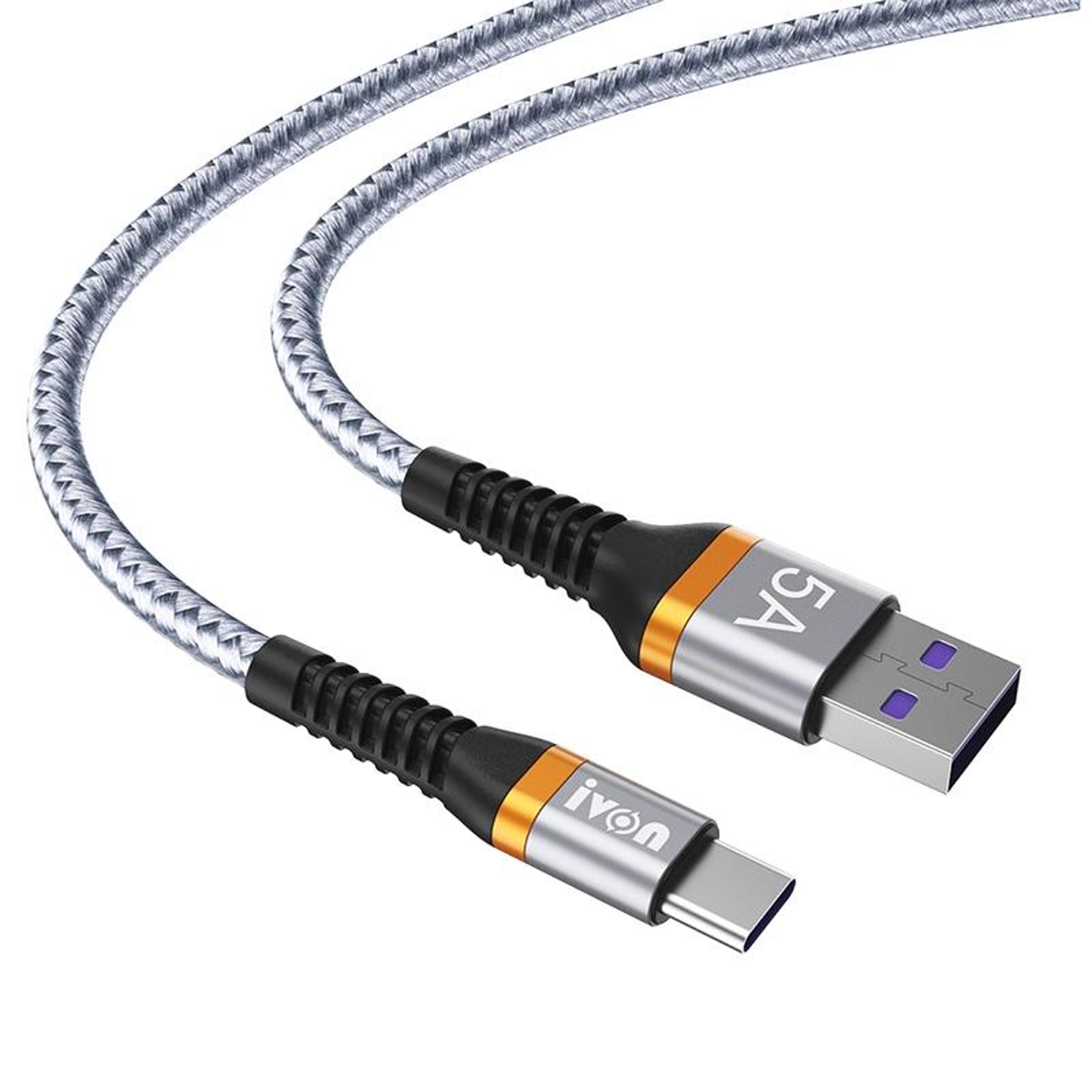 Premium Braided USB C 5A Fast Charging Cable Durable Type C Charging Lead 5