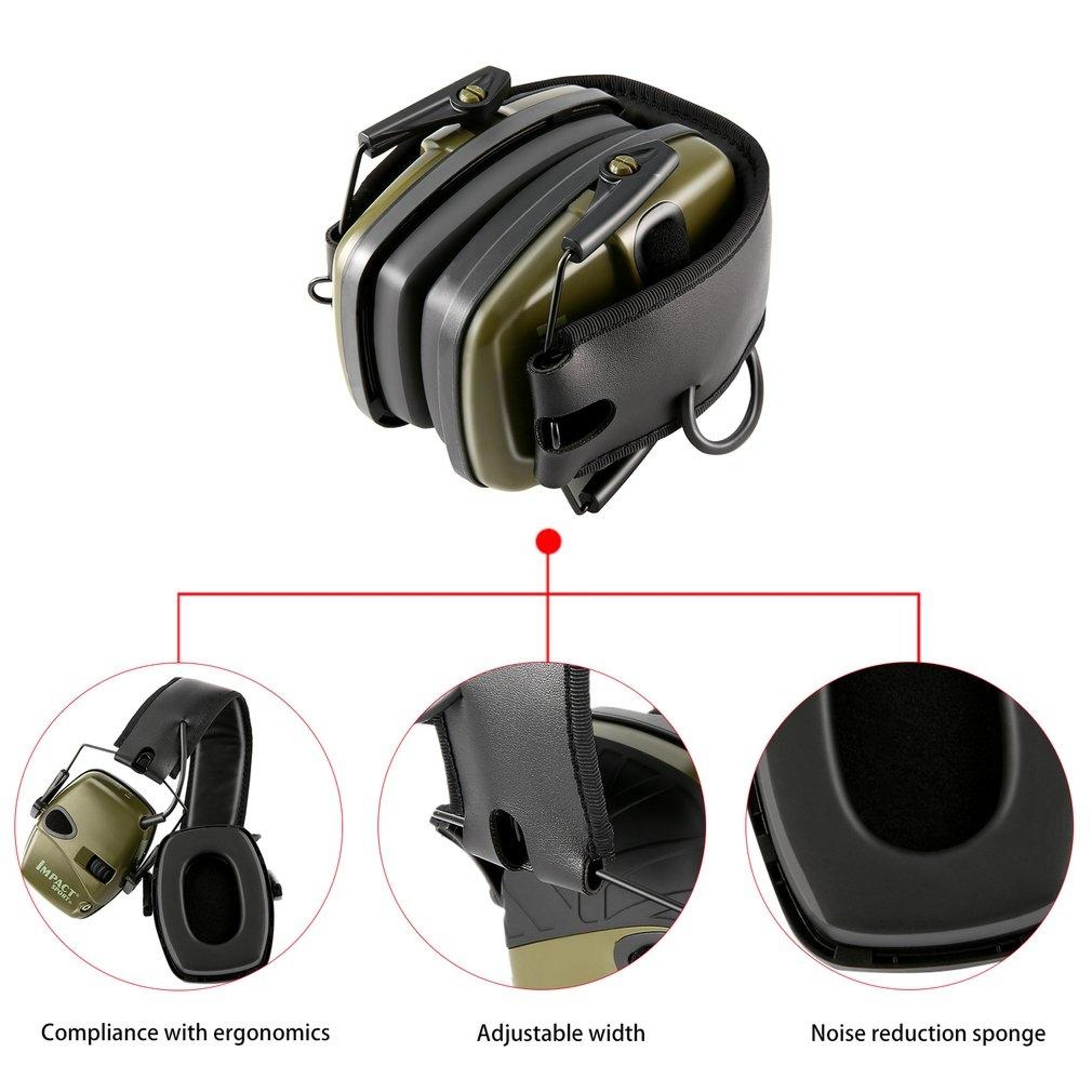 Tactical Noise Cancelling Headphones With Audio Input  Adjustable Hearing Protection 3