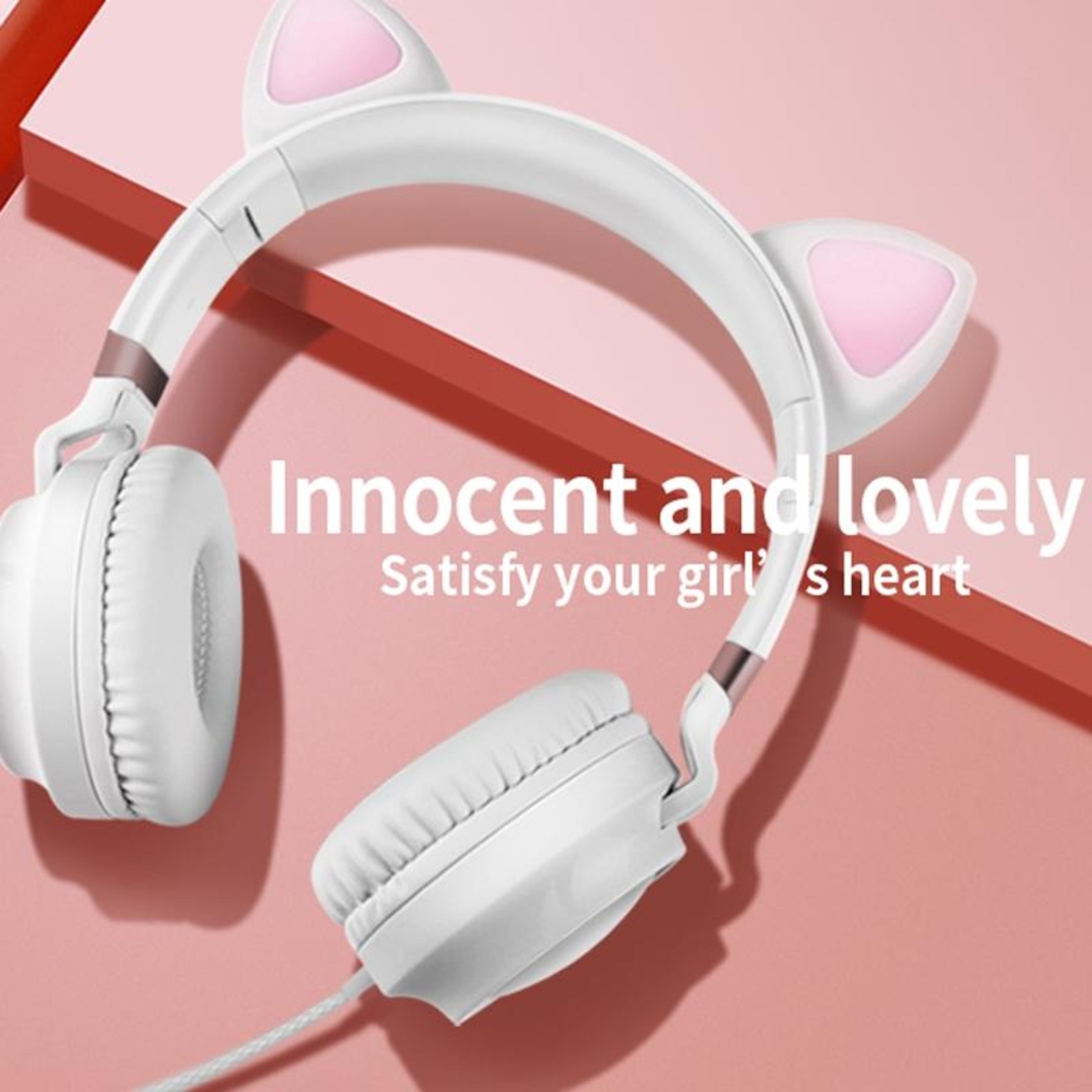 P28 Cute Cat Ear Gaming Headphones With Microphone And Stereo Sound 2