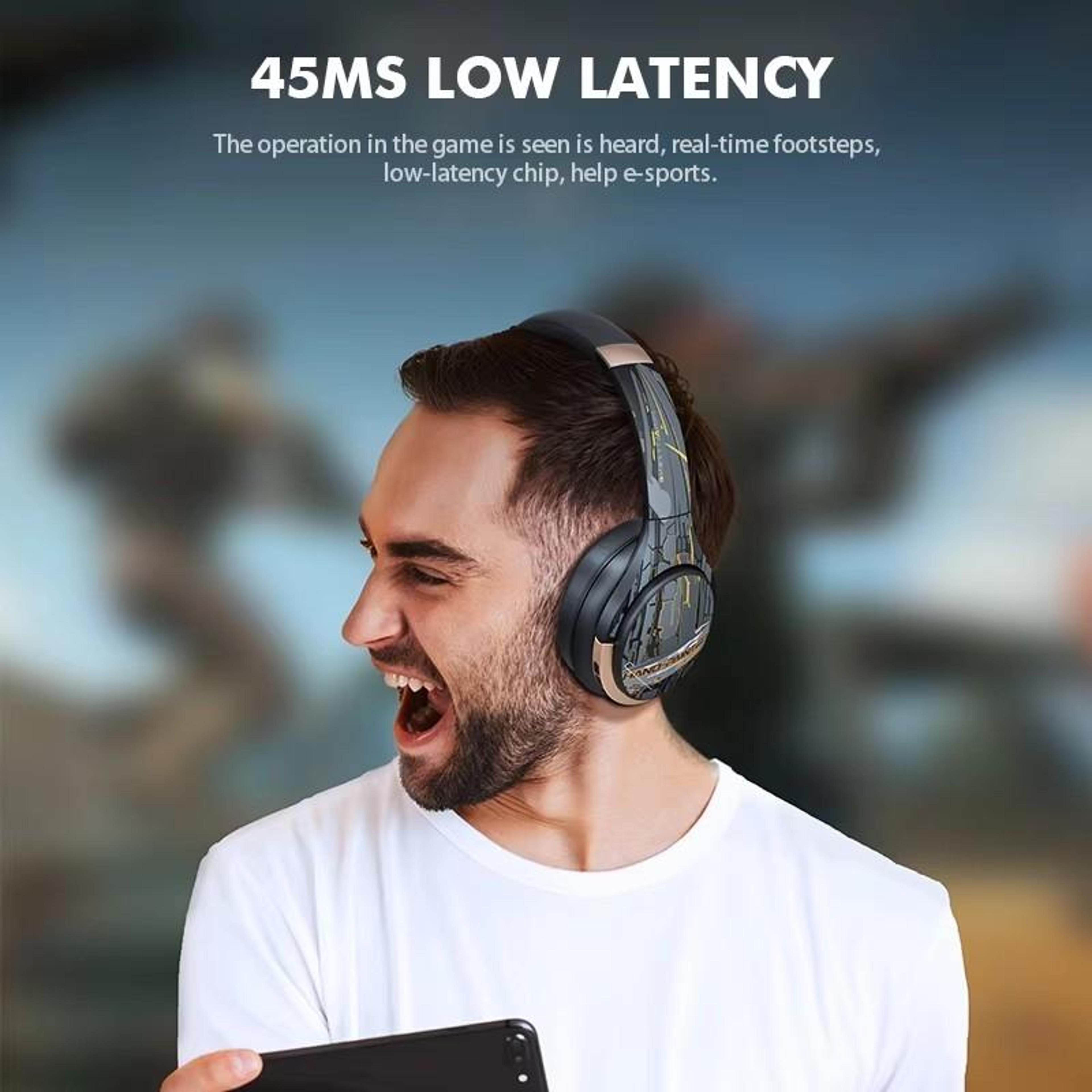 A6 ANC Bluetooth Gaming Headphones With Mic RGB Lights  Low Latency Audio 8