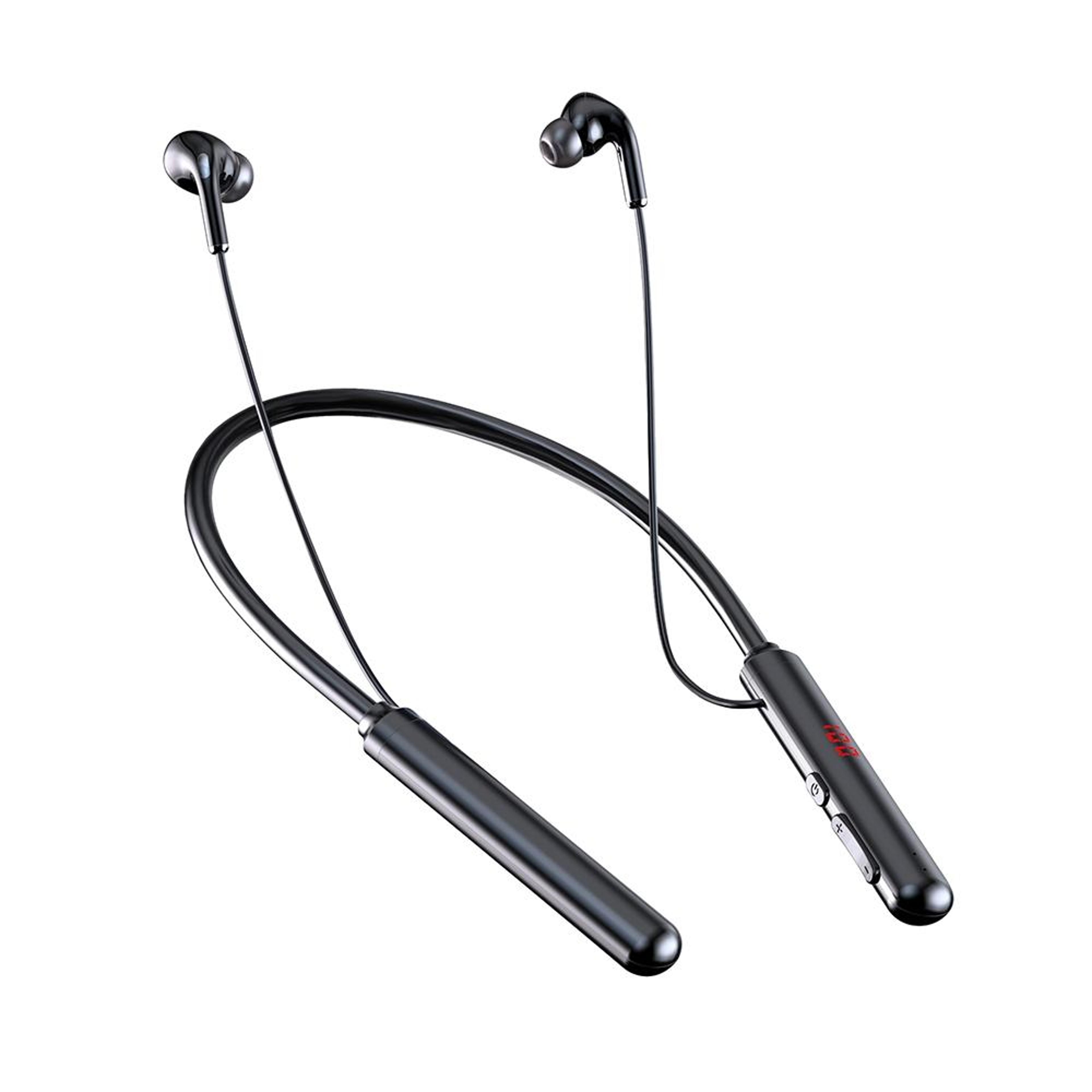 Magnetic Bluetooth Neckband Headphones With LED Display  TF Card Support 1