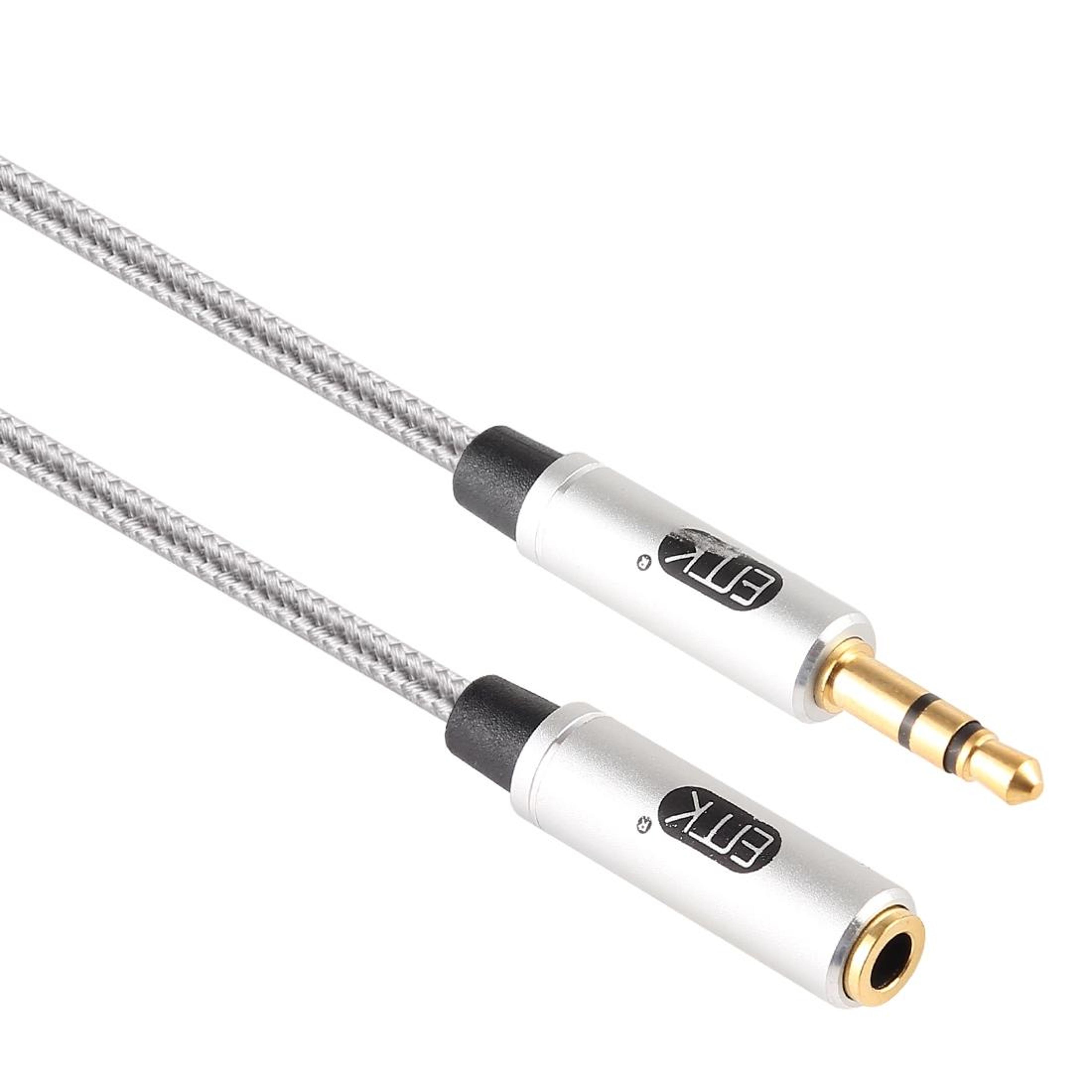 EMK Braided 35mm Audio Extension Cable With Gold Plated Connector For Headphones Speakers  Laptops 1