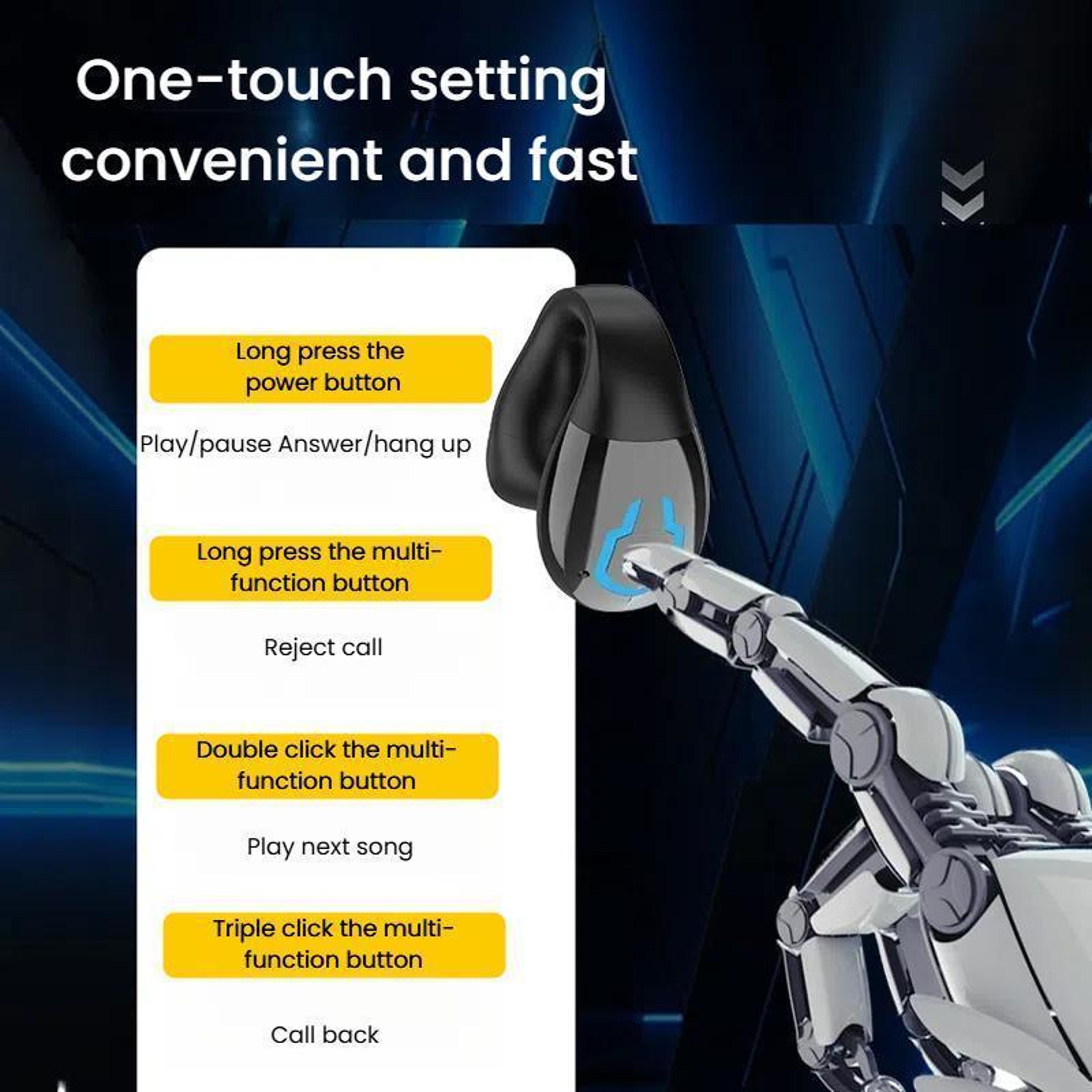 Bluetooth 54 Sports Earbuds Clip On Single Ear Headset With IPX5 Waterproof  8H Playtime 2