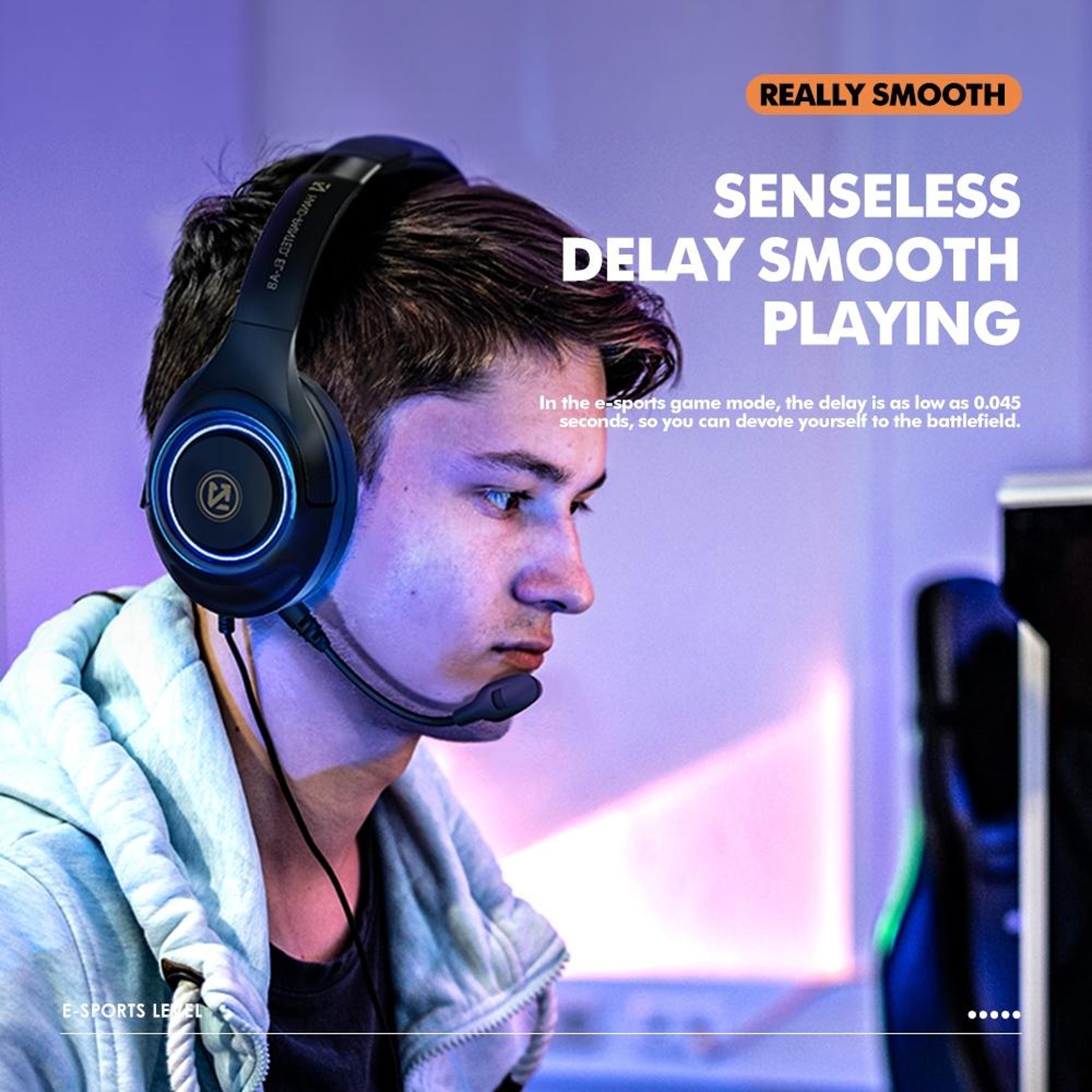 A8 RGB Gaming Wireless Headset With Noise Reduction Mic  45H Battery 9