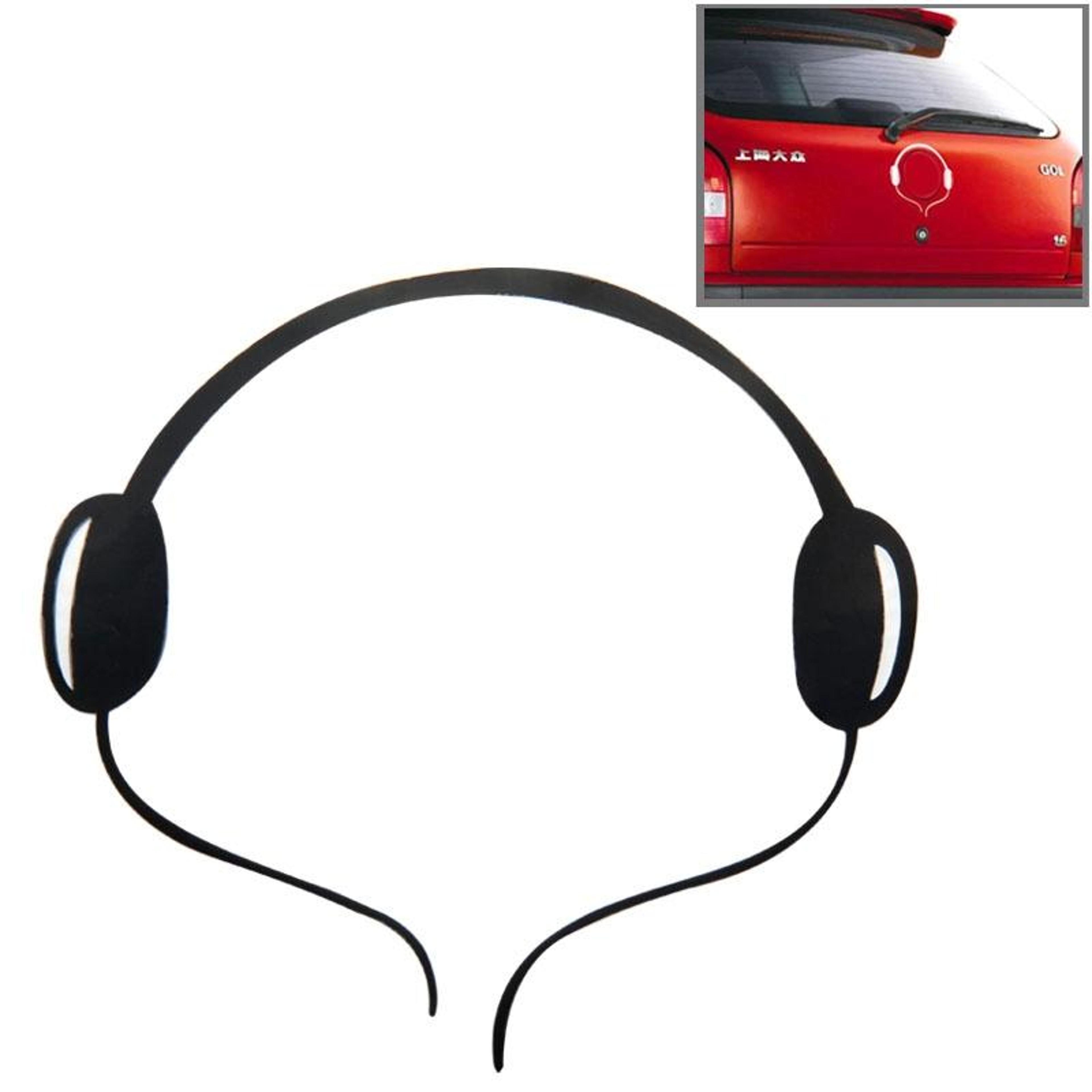 headphone pattern car emblem sticker for auto decoration
