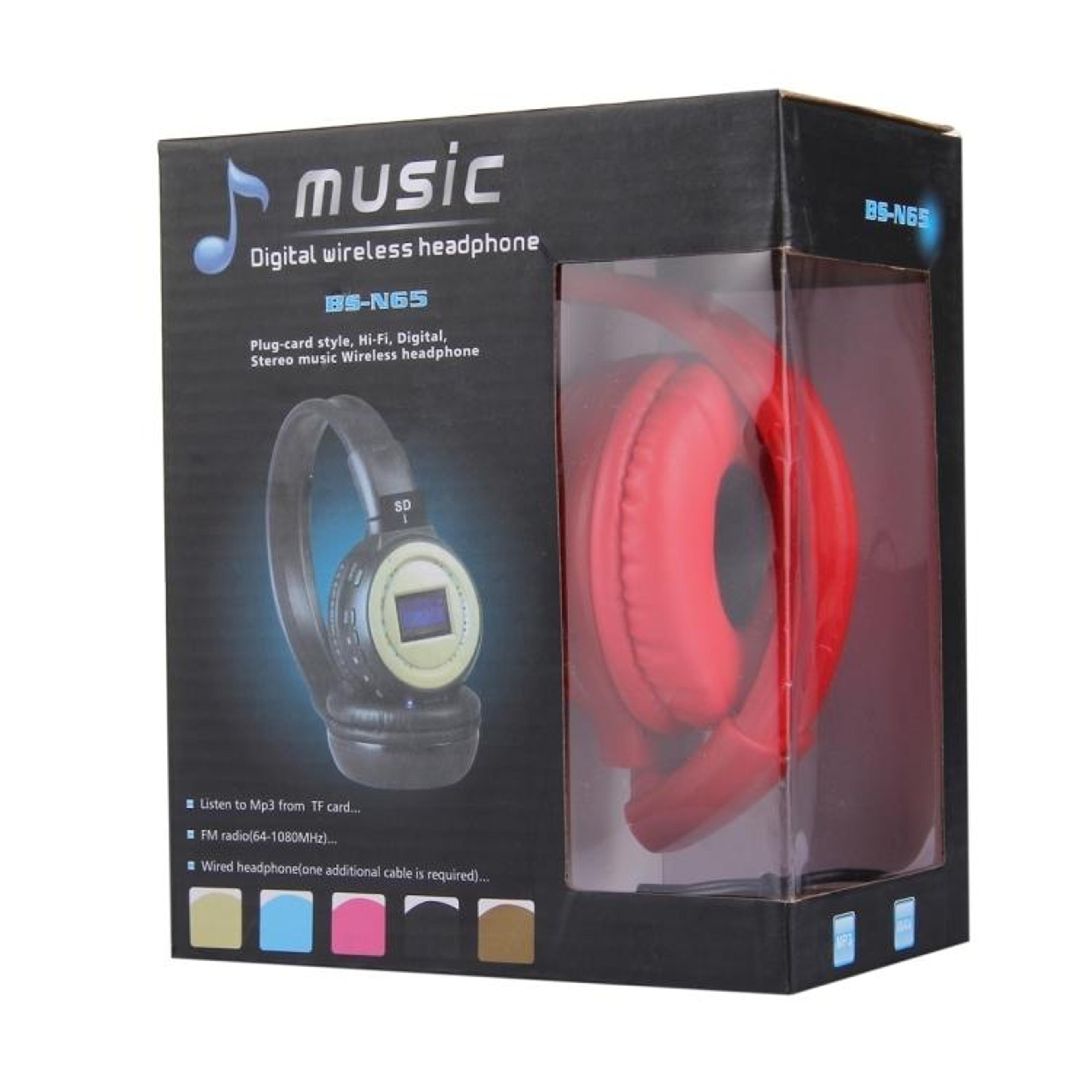 BS N65 Foldable Wireless Headphones With FM Radio TF Card Slot  HiFi Stereo Sound 5