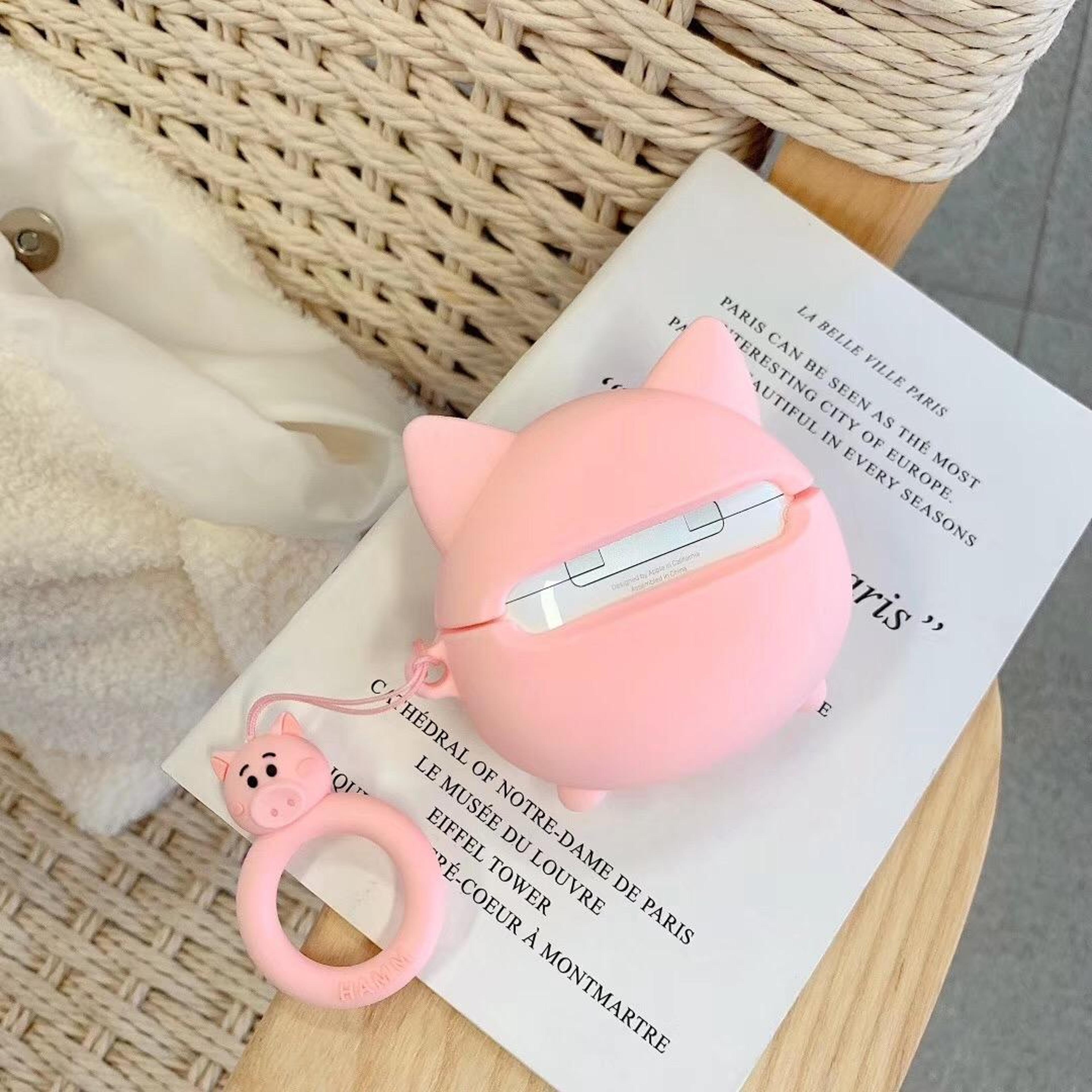 Cute 3D Pig AirPods Pro Case Cover With Charging Access Shockproof Silicone Protector 3