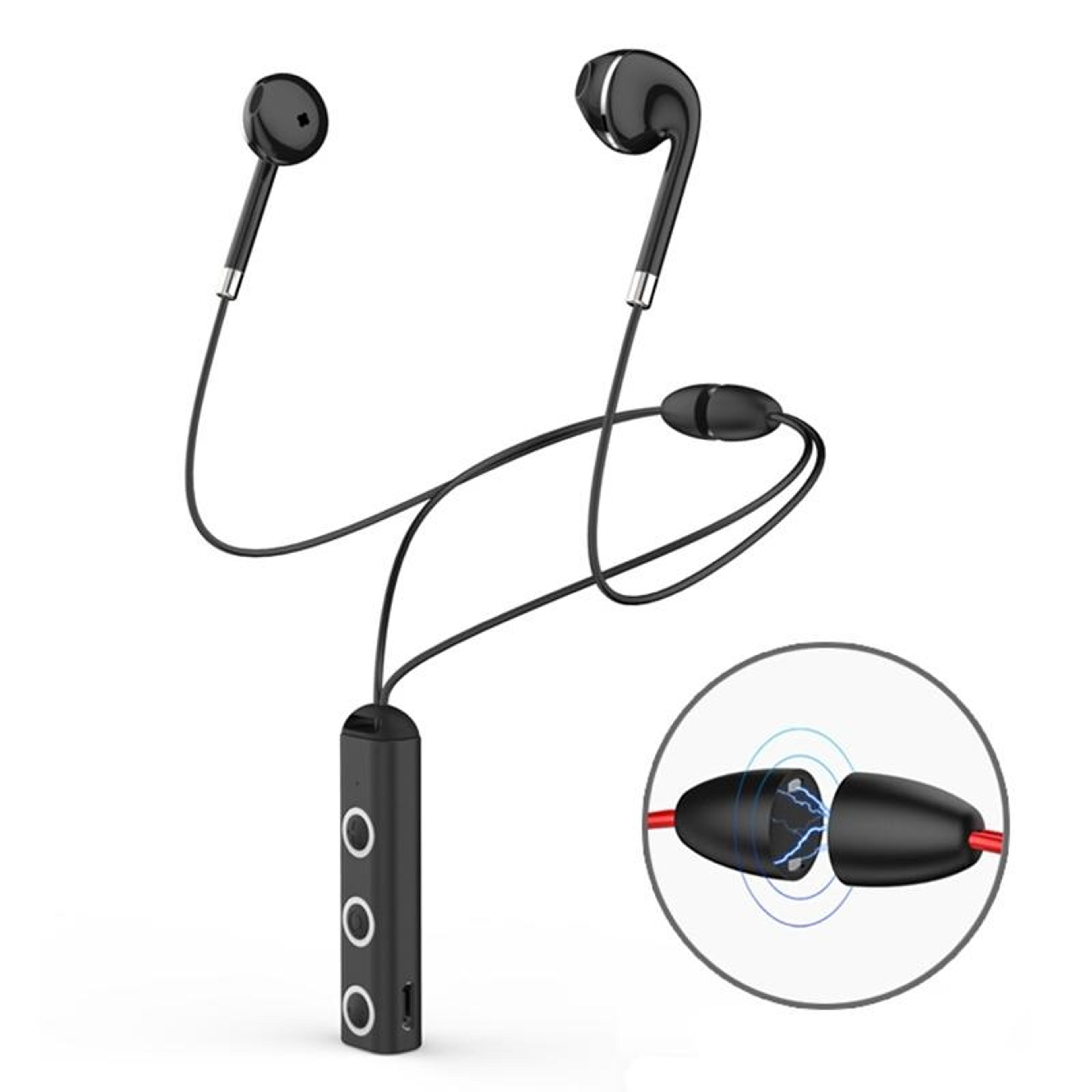bt313 bluetooth sports earbuds with magnetic neckband and hd stereo bass mic