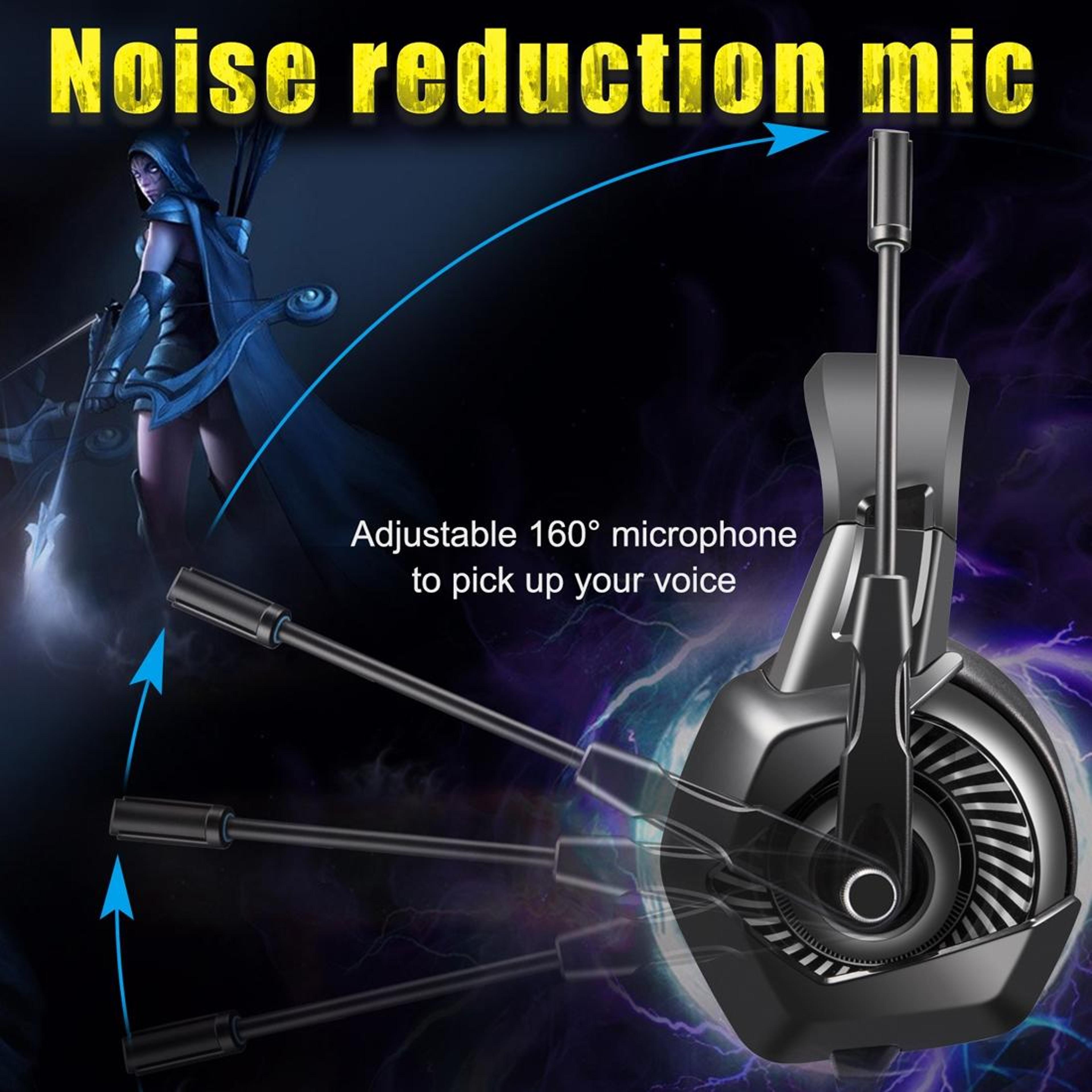 ONIKUMA K6 RGB Gaming Headset With Noise Cancelling Mic And Stereo Bass Sound 1